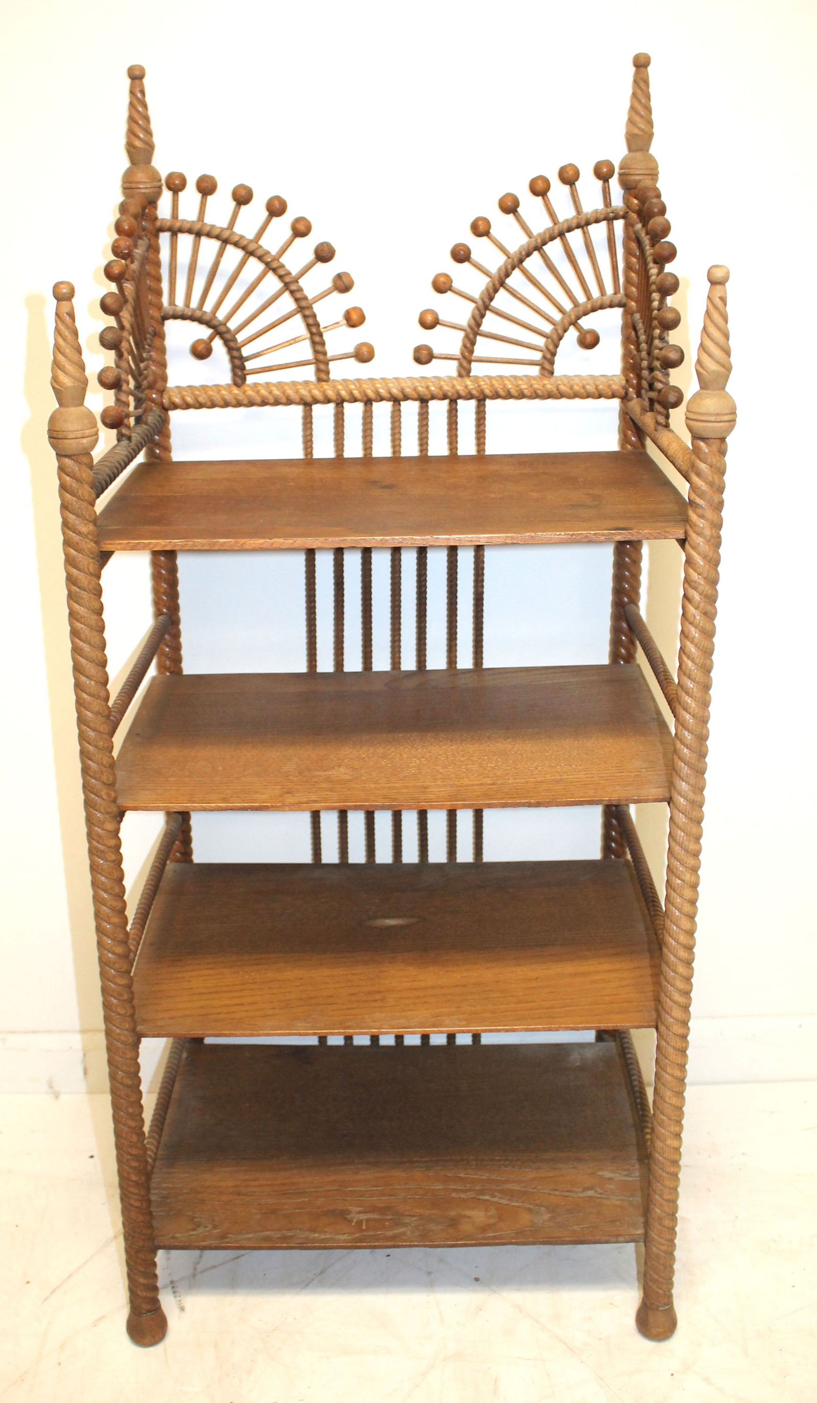 Antique stick & ball 3 tier stand - 40" tall x 16" wide x 15" deep (1 of 5)