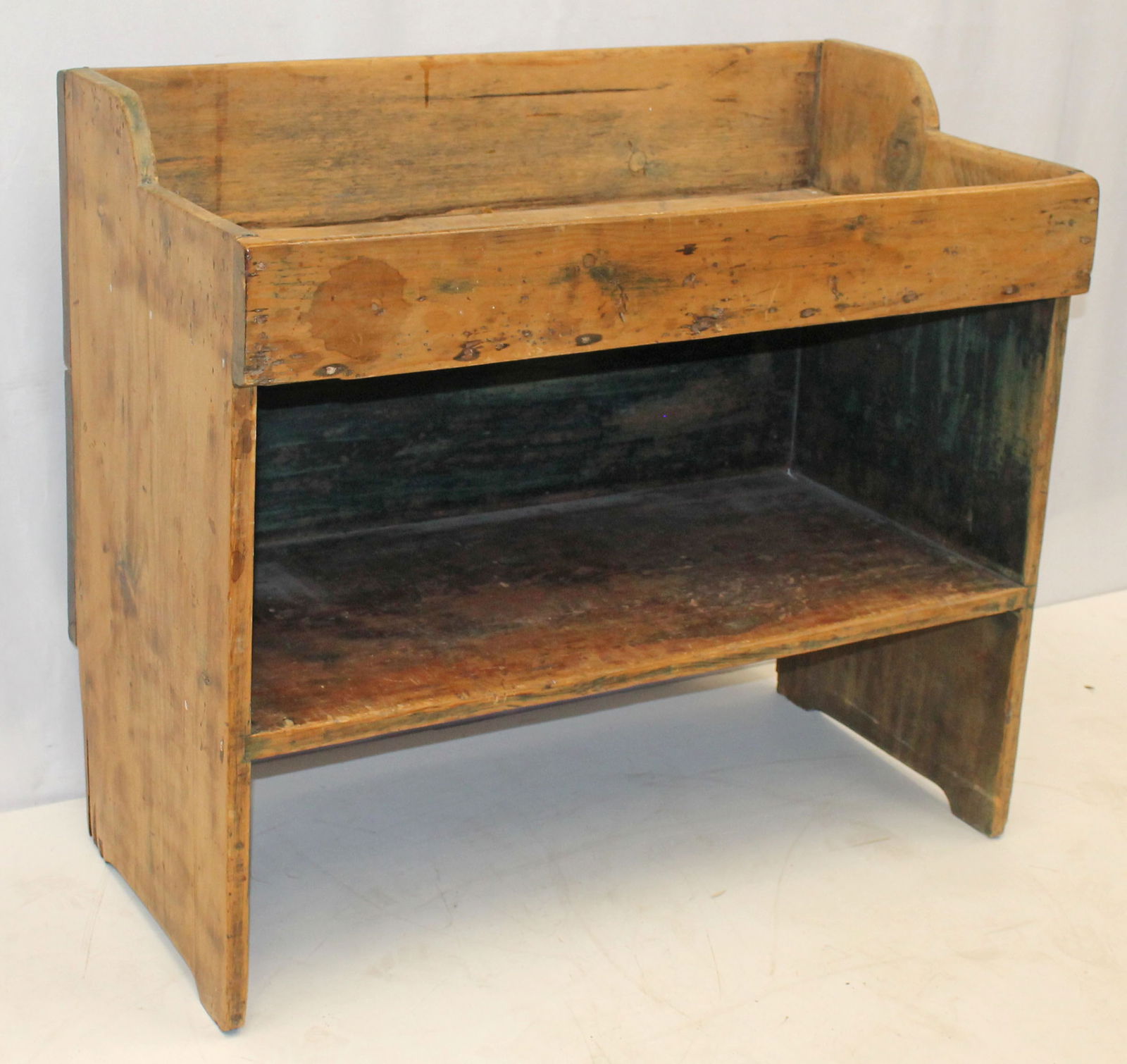 19thC drysink w traces of green paint - 33" tall x 37" wide x 19 1/4" deep (1 of 7)