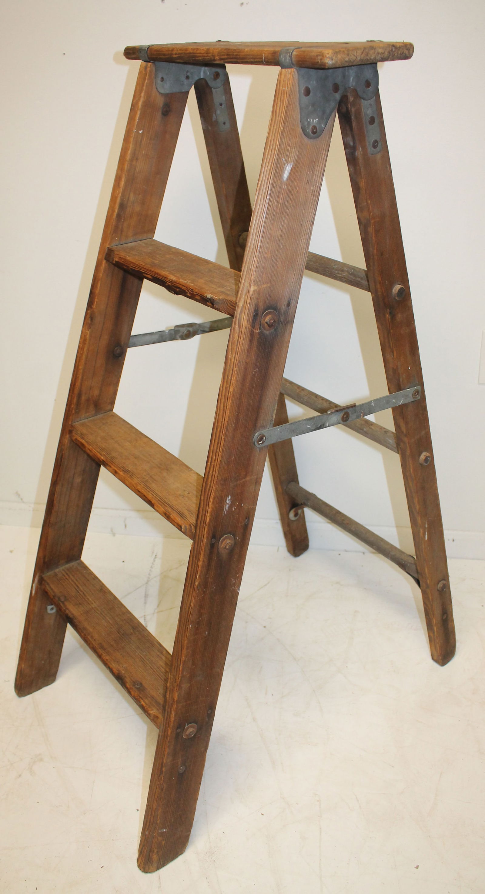 ca 1930's wooden step ladder - 3'9" tall (1 of 3)