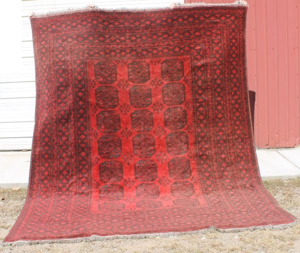 8'8"x10'10" semi antique Afghan Ersari Oriental rug: 8'8"x10'10" semi antique Afghan Ersari Oriental rug