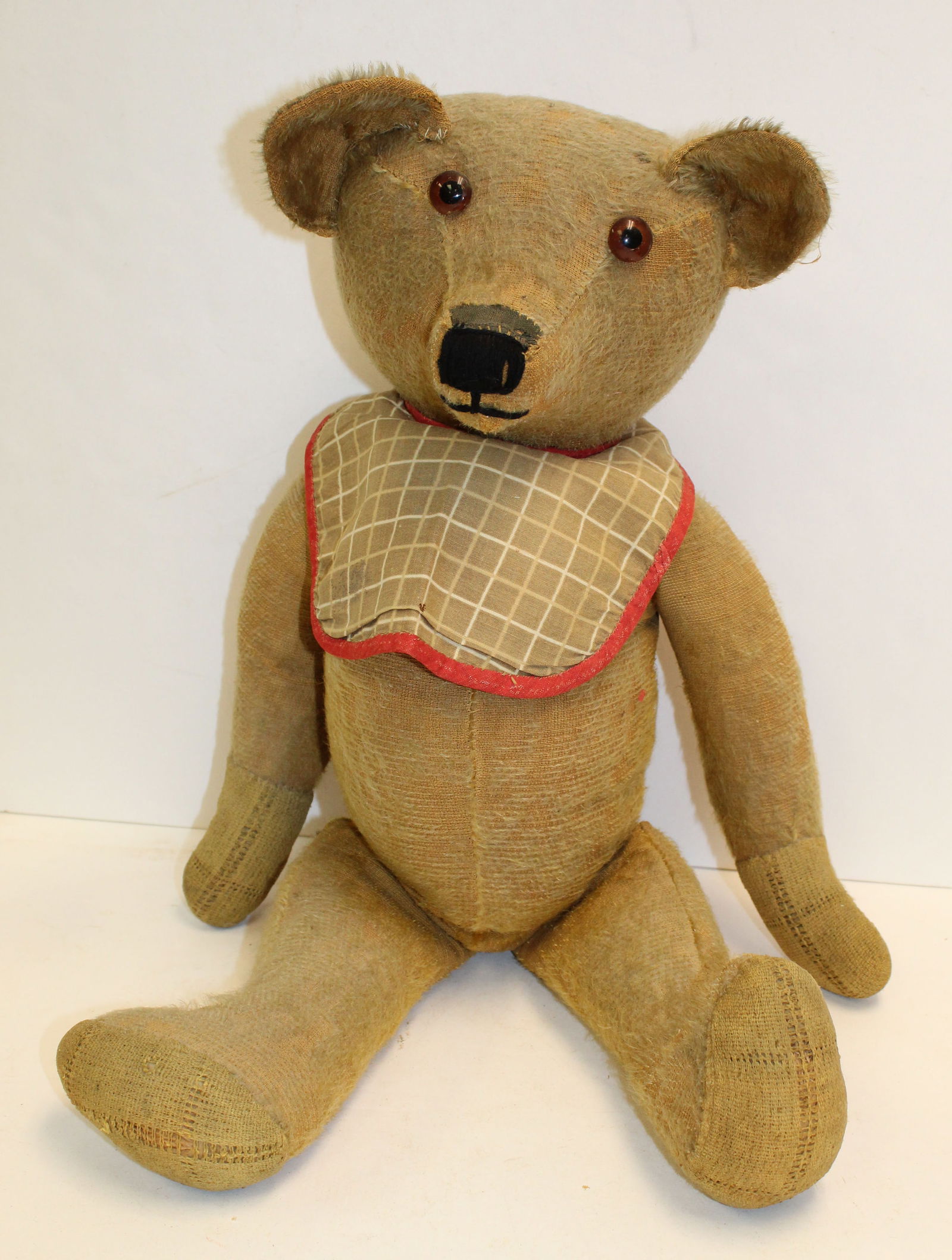 Antique well loved large jointed teddy bear - as found - 22" tall (1 of 7)