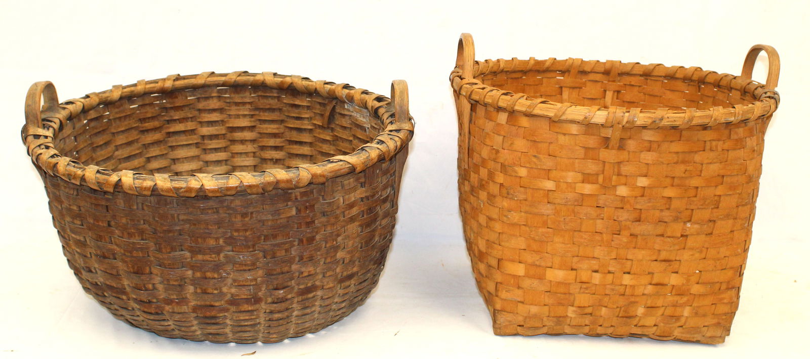 Lot of 2 Antique gathering baskets incl 1 Taghkanic - 11"x21" & 13"x18" (1 of 9)
