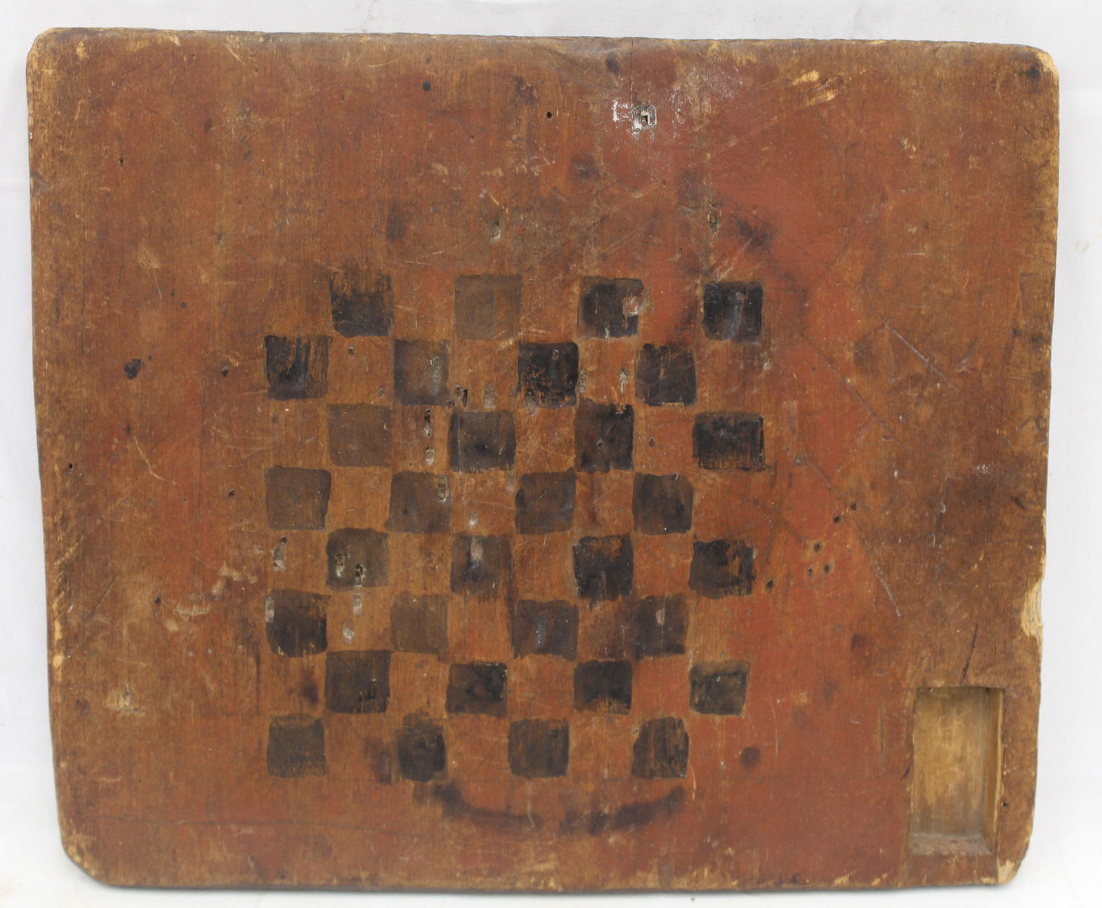 Antique wooden painted checkers gameboard - 10 1/2"x13 1/2" (1 of 4)