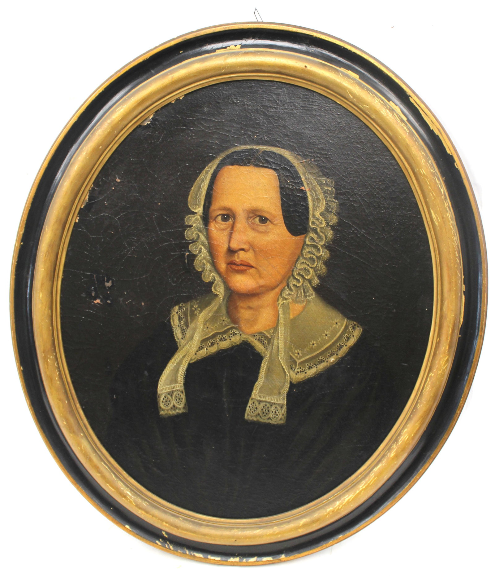 Antique o/bd portrait of a woman in oval frame - overall framed size 29"x25": Antique o/bd portrait of a woman in oval frame - overall framed size 29"x25"