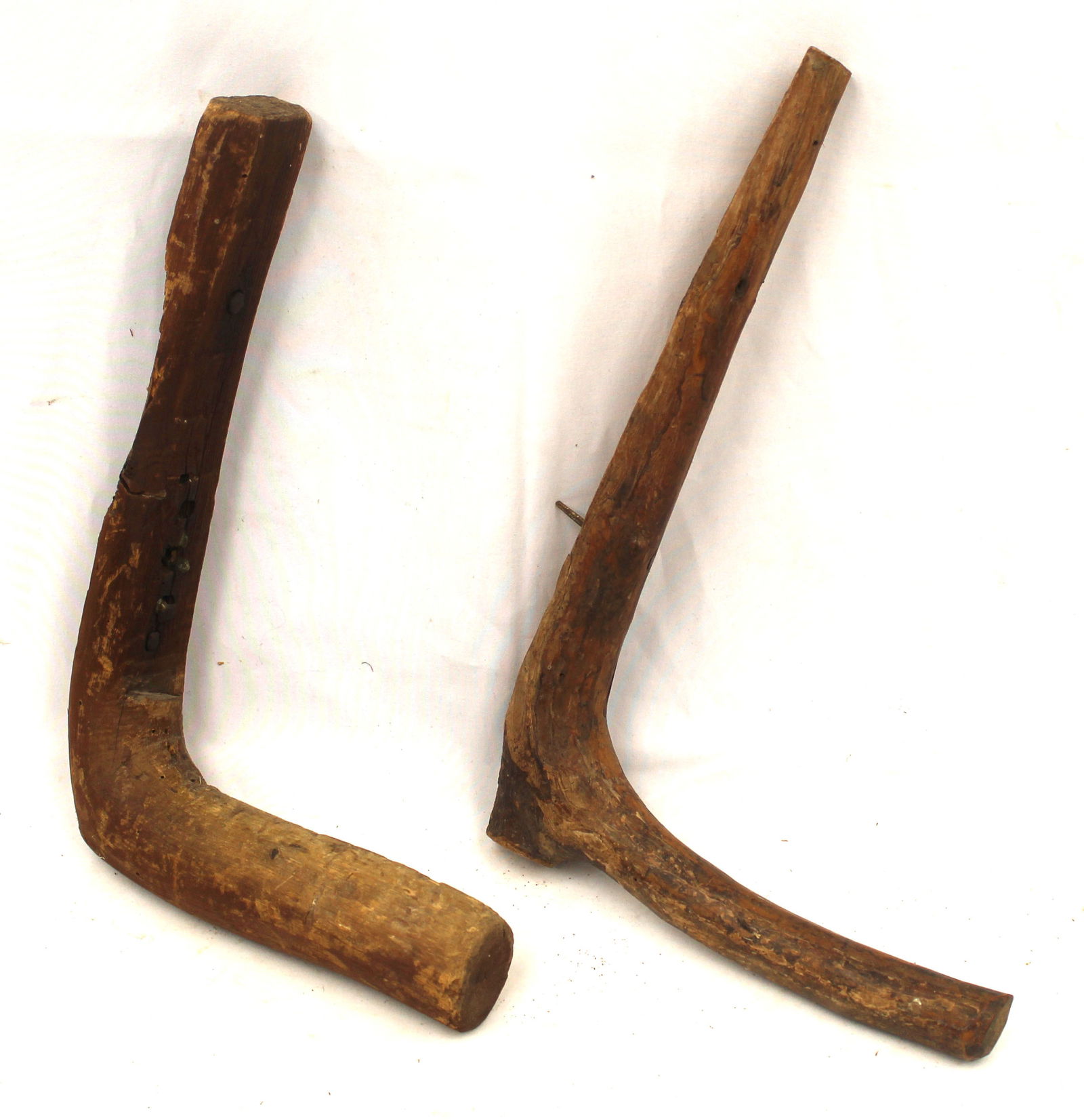 Lot of 2 antique wooden barn hooks (1 of 4)