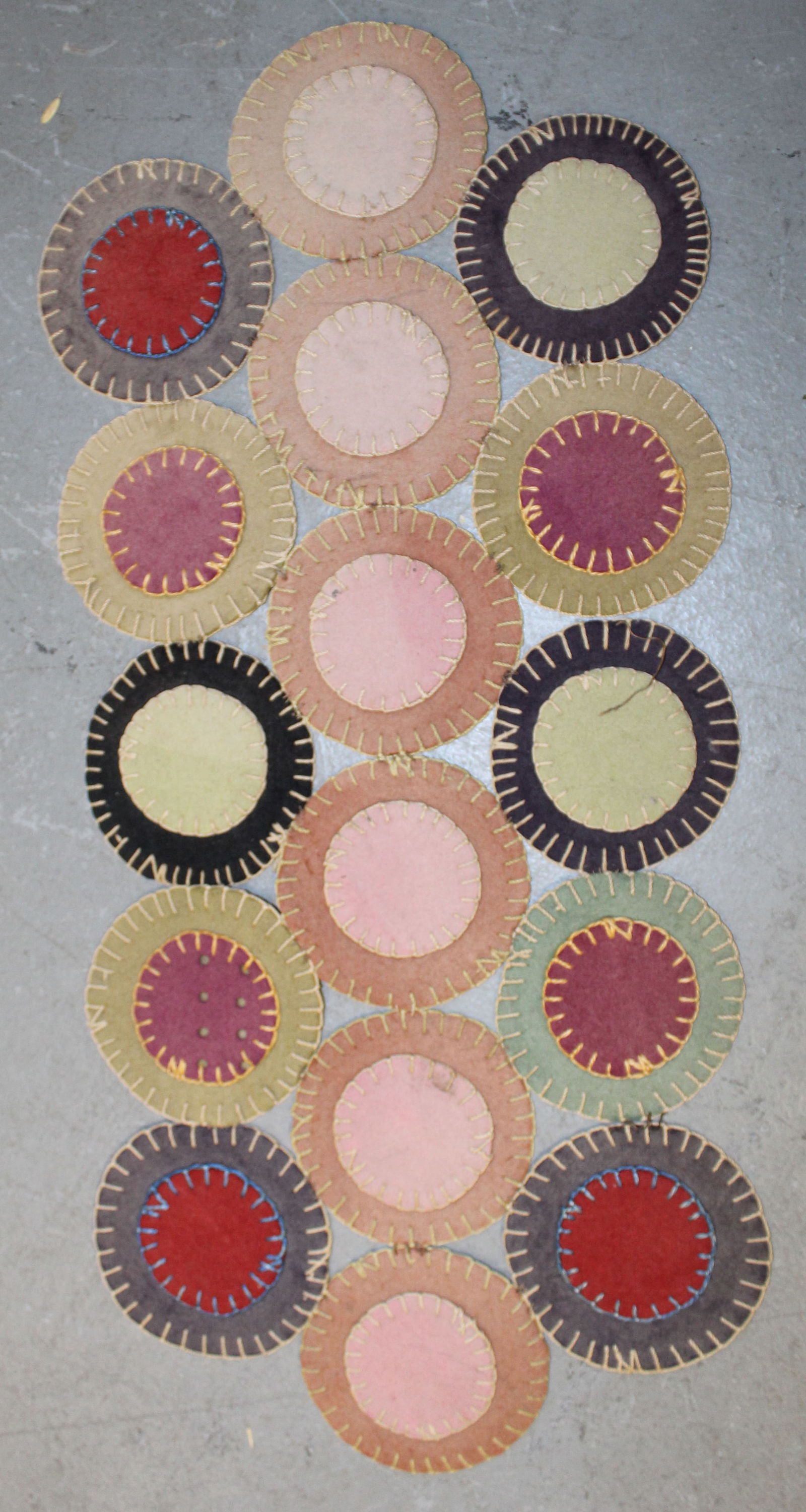 Antique penny table mat - 8 1/2"x19" (1 of 2)