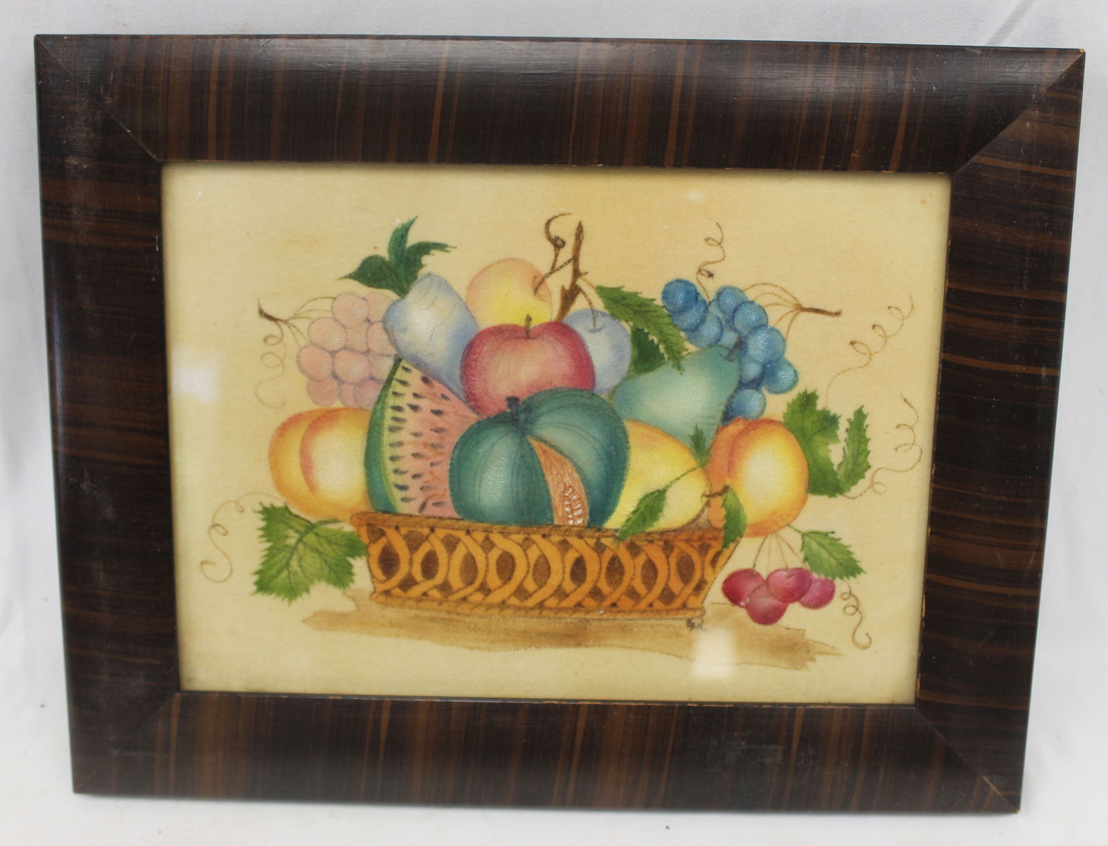 Antique theorem on velvet - overall framed size 9 1/2"x12 1/4" (1 of 4)