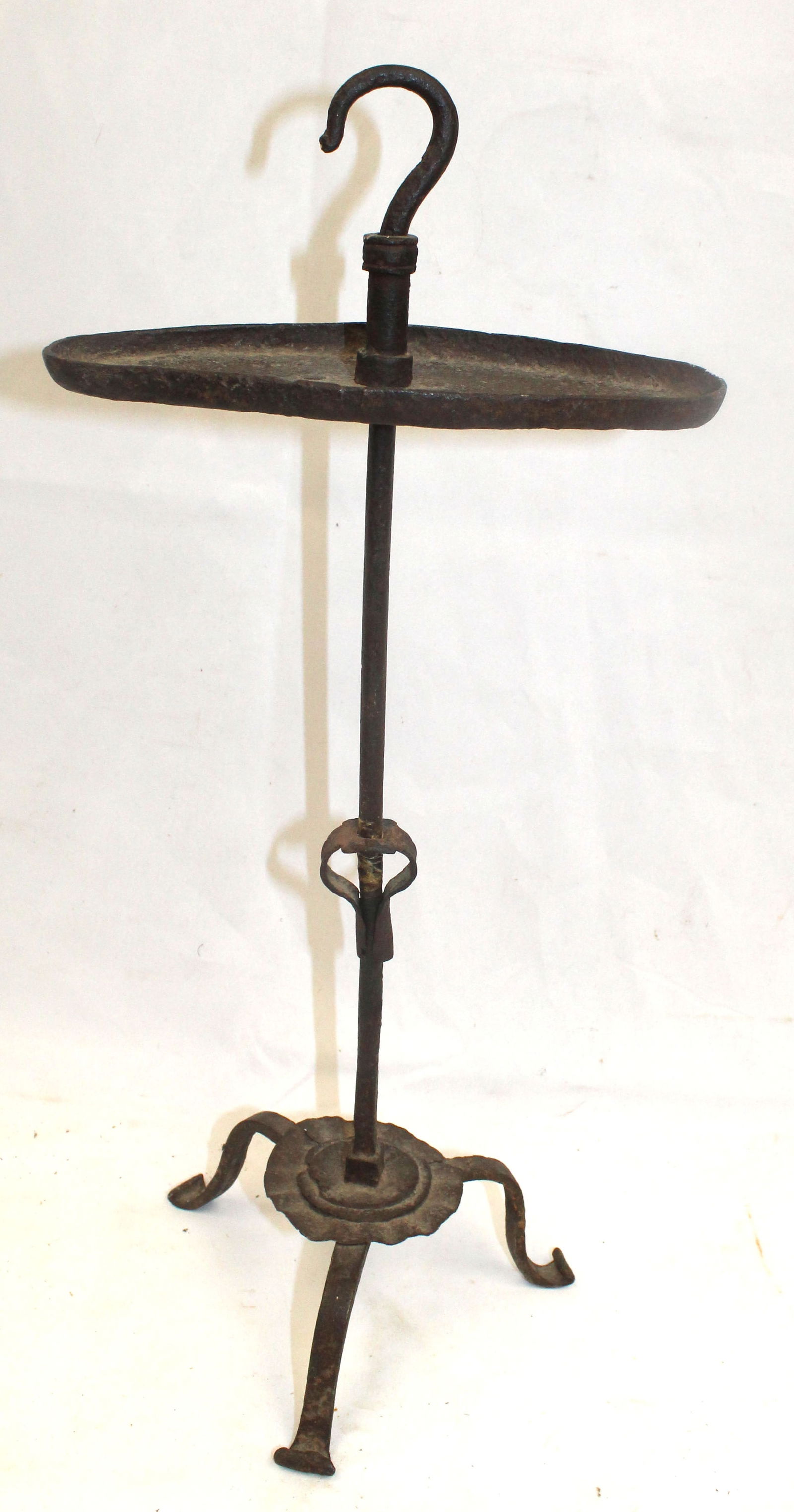 Antique iron adjustable grease lamp - 18" tall (1 of 4)