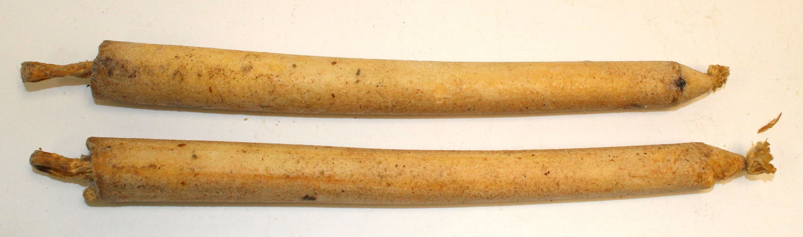 Lot of 2 antique tallow candles - 9 1/4": Lot of 2 antique tallow candles - 9 1/4"