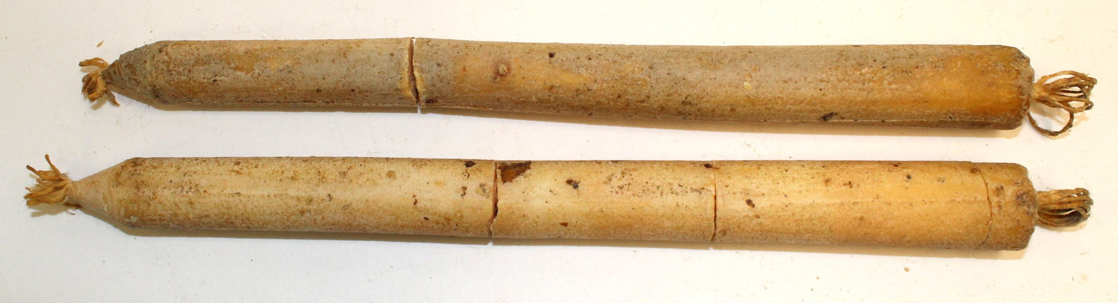 Lot of 2 antique tallow candles - 9": Lot of 2 antique tallow candles - 9"