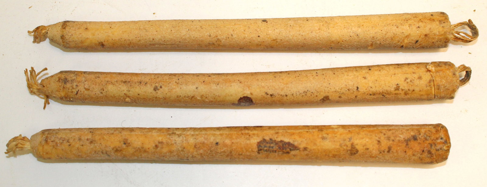 Lot of 3 antique tallow candles - 8 1/2"-9": Lot of 3 antique tallow candles - 8 1/2"-9"