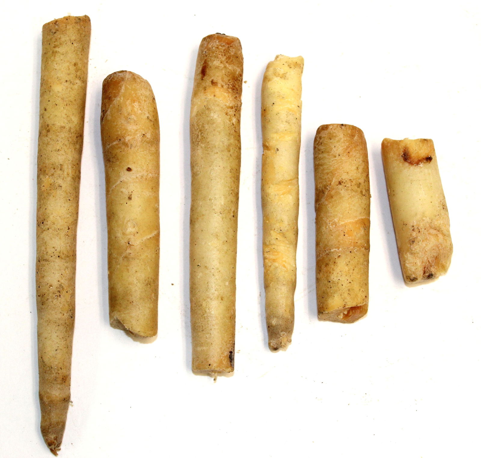 Lot of 6 antique tallow candles (remnants) - 2"-5 3/4" (1 of 5)