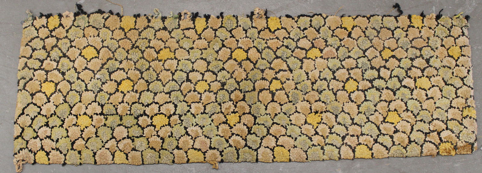 Antique hooked rug/table runner - as found - 12 1/4"x40": Antique hooked rug/table runner - as found - 12 1/4"x40"