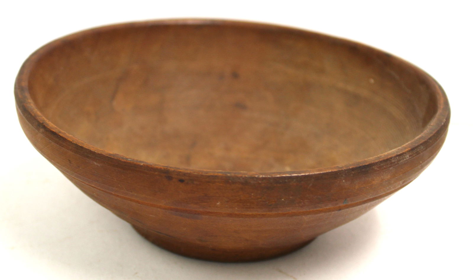 Antique small wooden bowl in natural surface - 5 3/4" diam (1 of 4)