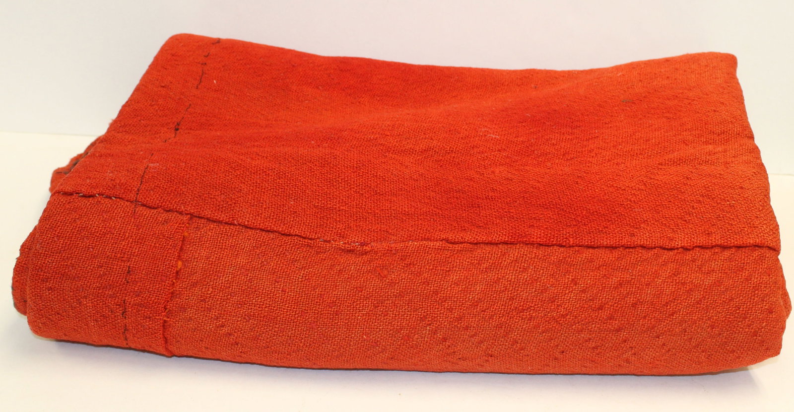 Antique Linsey Woolsey quilt in scarlet - as found - back is missing/deteriorated - approx 80"x81": Antique Linsey Woolsey quilt in scarlet - as found - back is missing/deteriorated - approx 80"x81"
