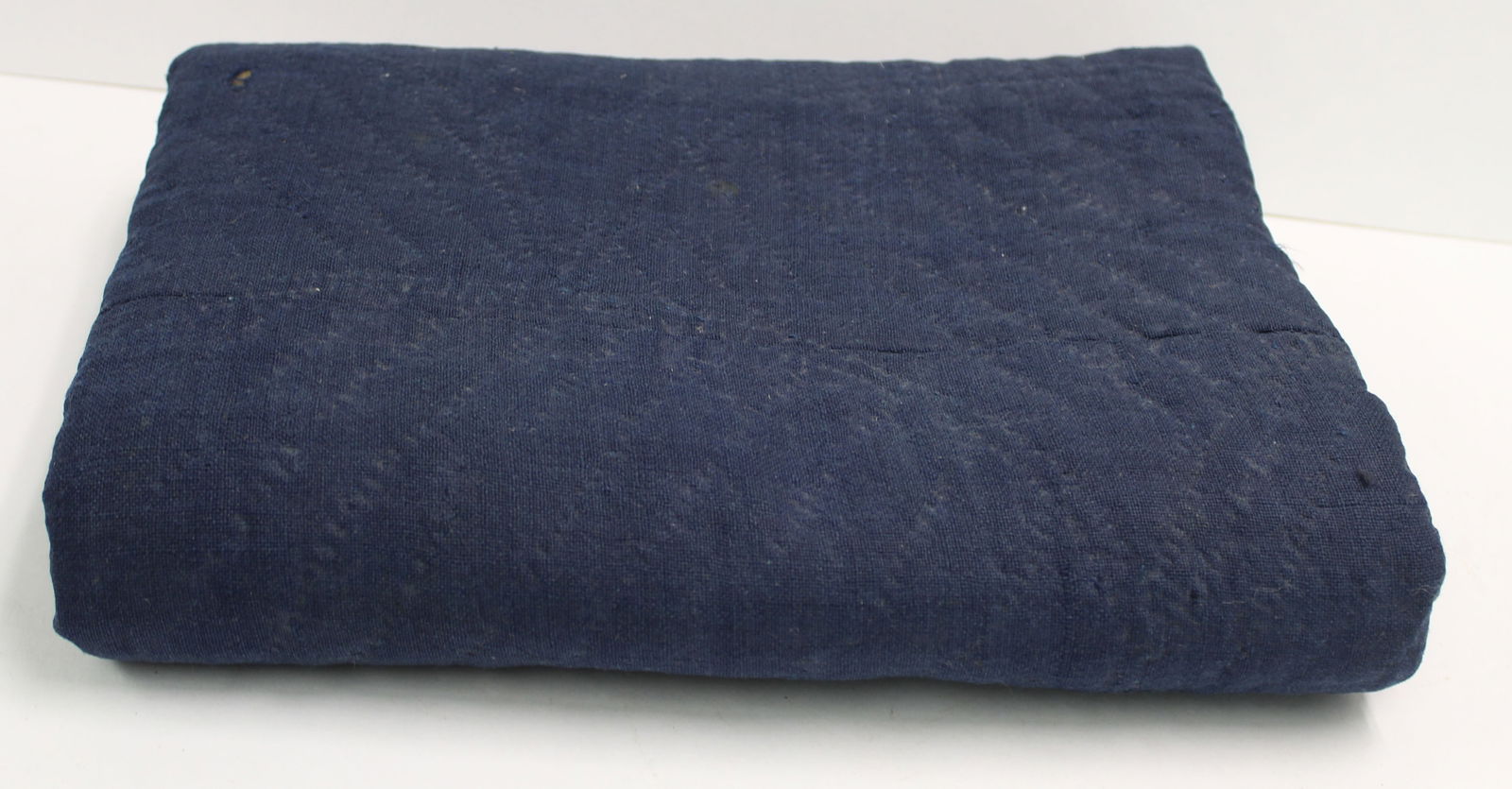 Antique Linsey Woolsey quilted seat/bench cover in navy - approx 14 1/2"x47" (1 of 8)