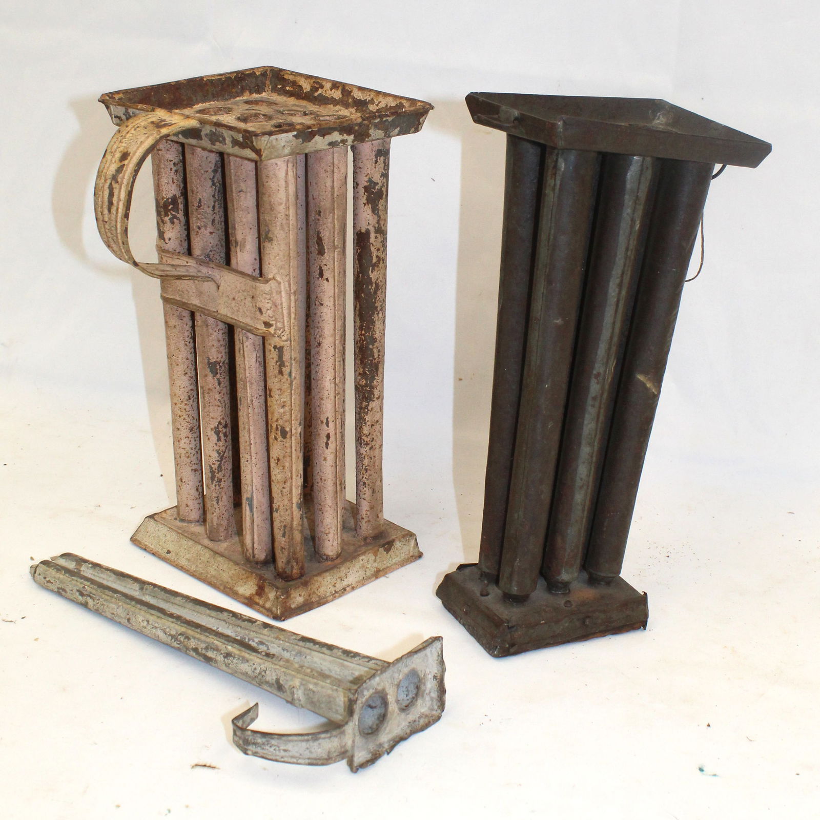 Lot of 3 antique candle molds - 2, 6 & 12 hole (1 of 5)