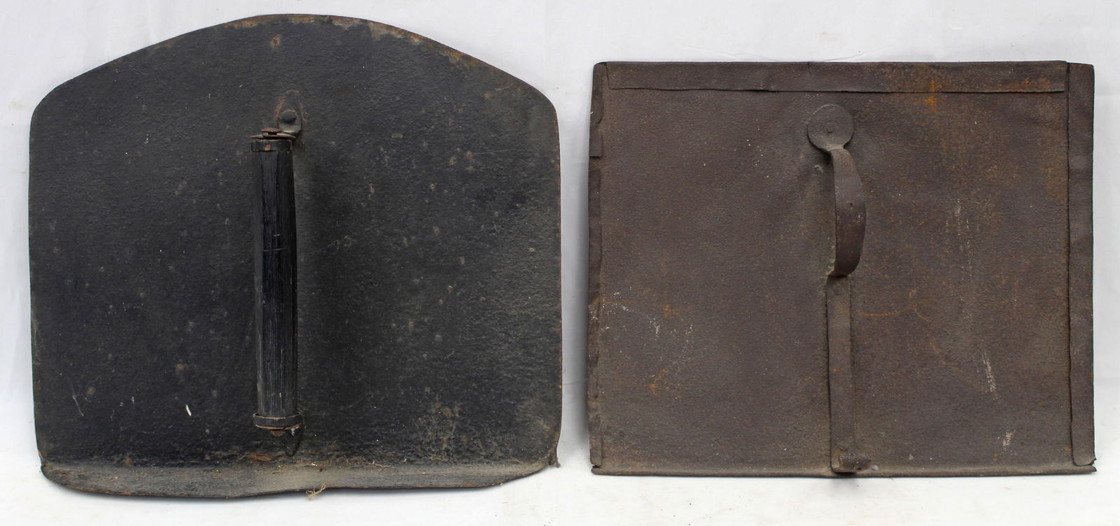 Lot of 2 antique oven doors incl 1 w wooden handle - 14" x 16" & 15"x17" (1 of 7)