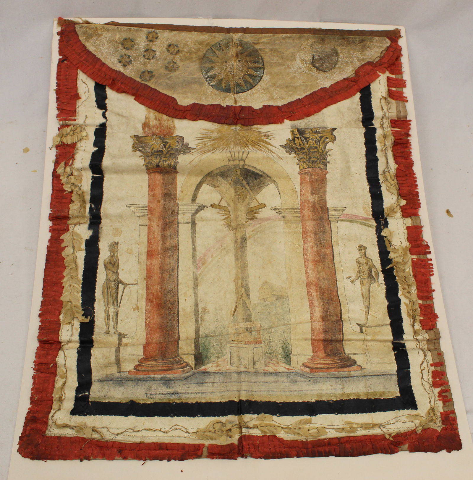 Antique Masonic apron together with a Masonic certificate dated 1800 (1 of 8)