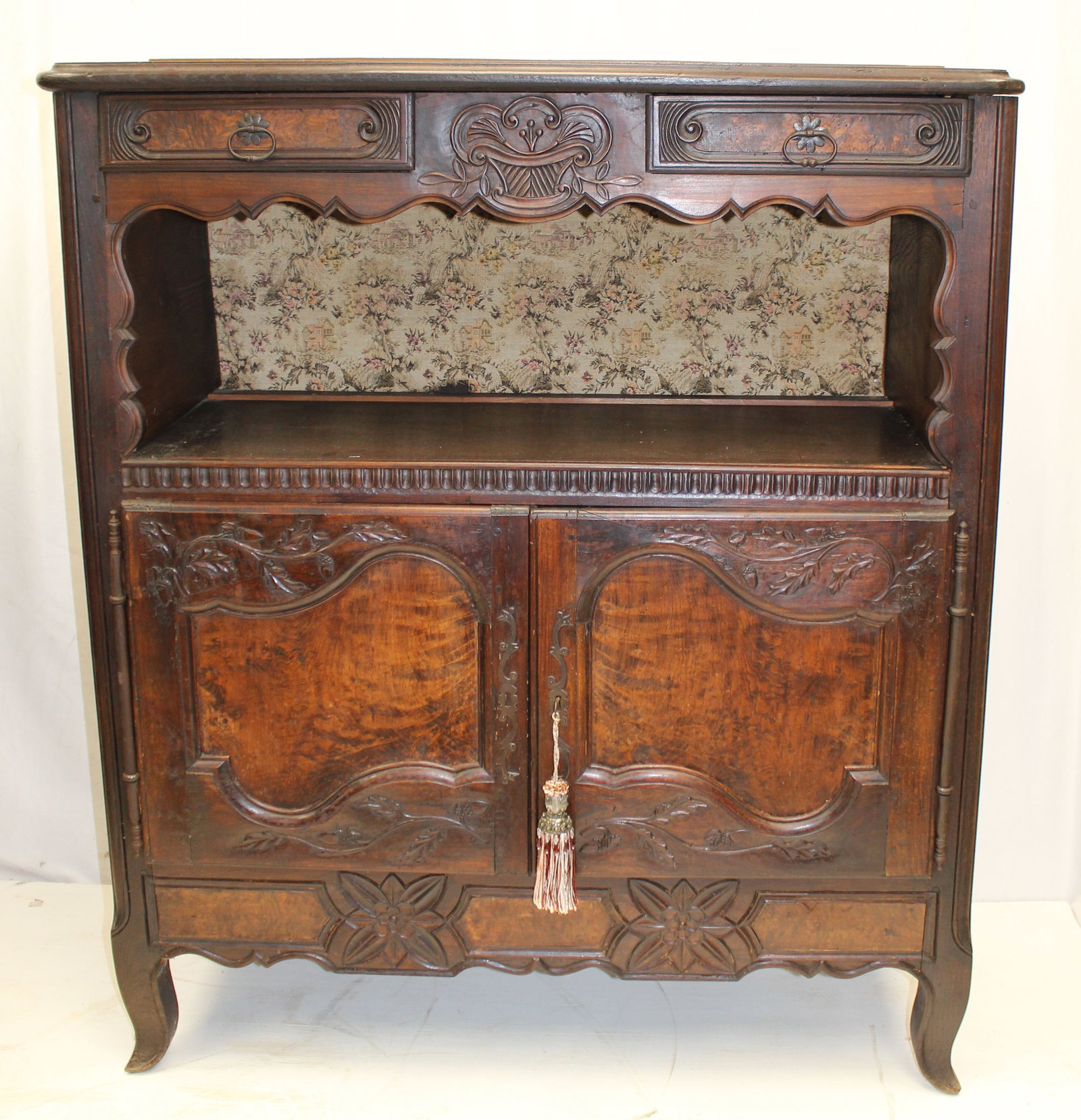 18thC French carved walnut buffet -51 1/4" tall x 44" wide x 18 1/4" deep (1 of 17)