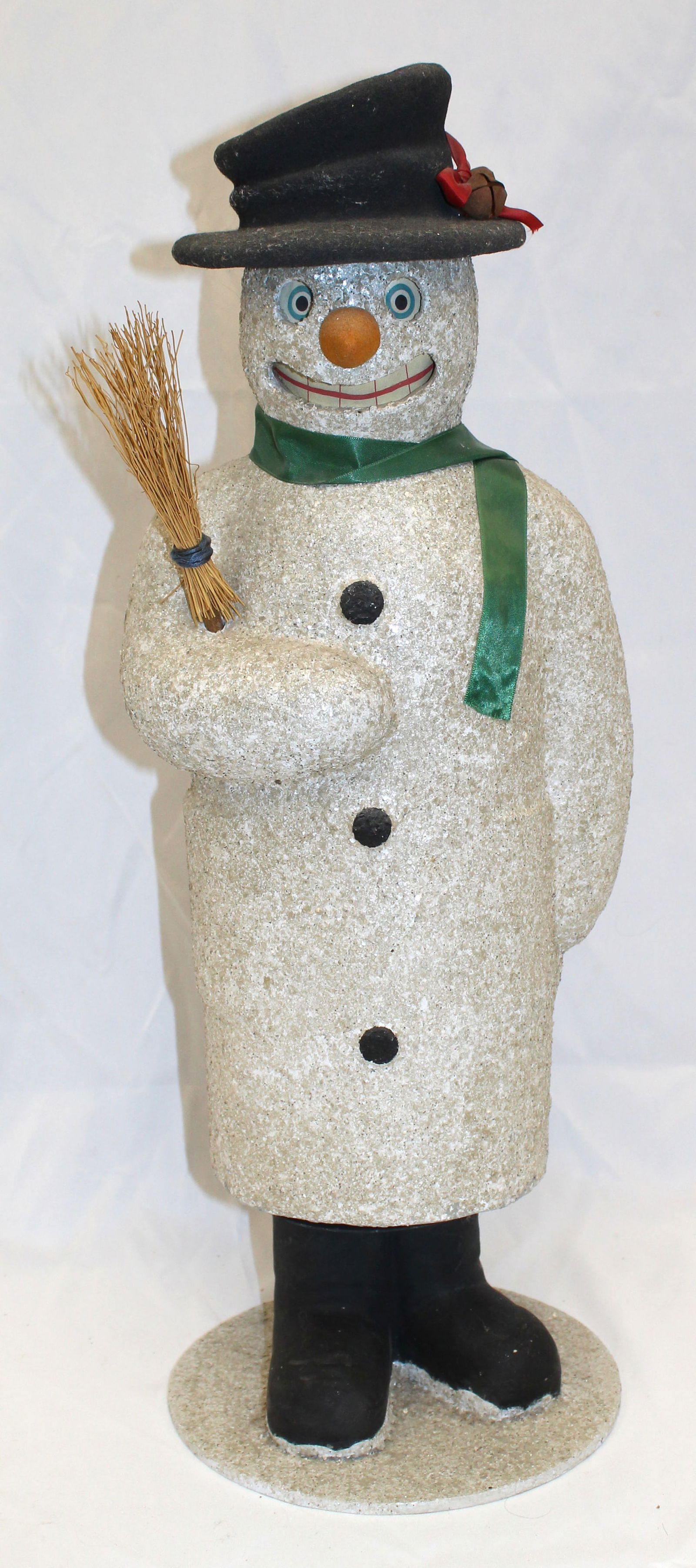 Artisan made snowman candy container signed illegibly & dated 2015 Rye, NY - 20" tall (1 of 7)