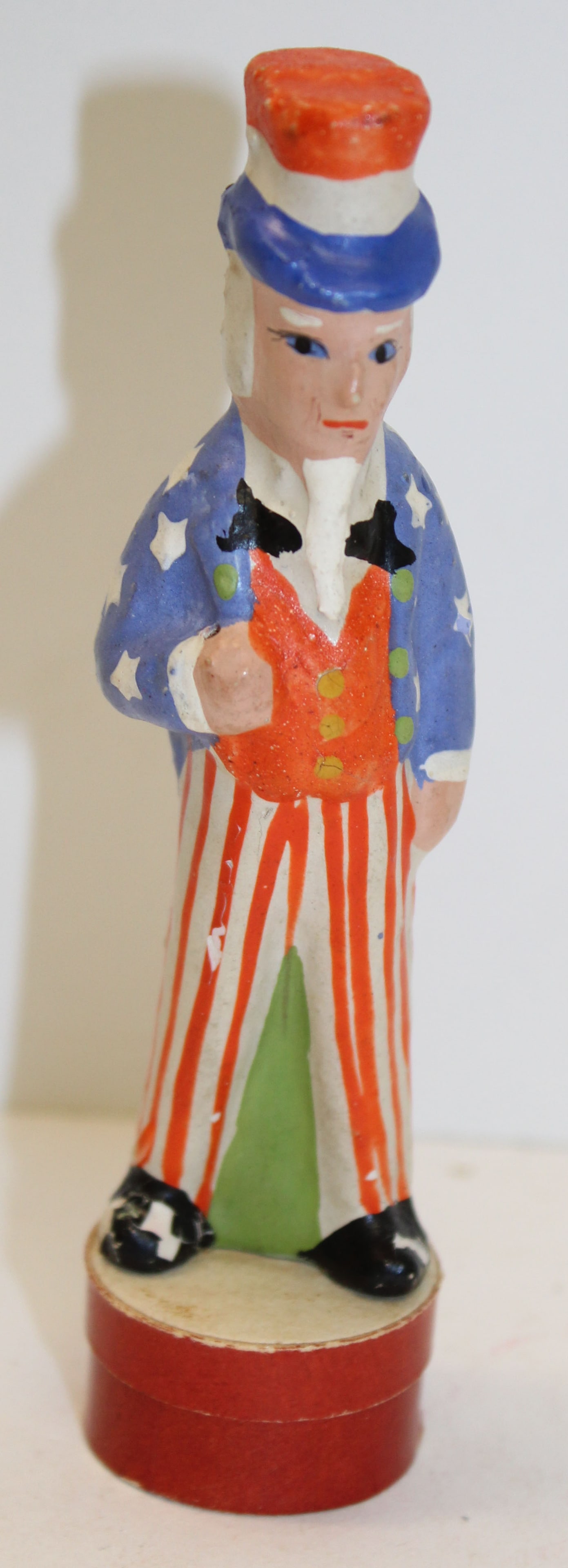 Vintage Uncle Sam patriotic candy container - 5" tall (1 of 6)