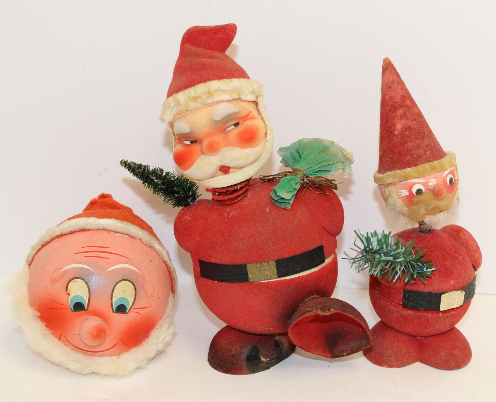 Lot of 3 vintage West Germany Santa candy containers incl 2 bobble heads (1 of 13)