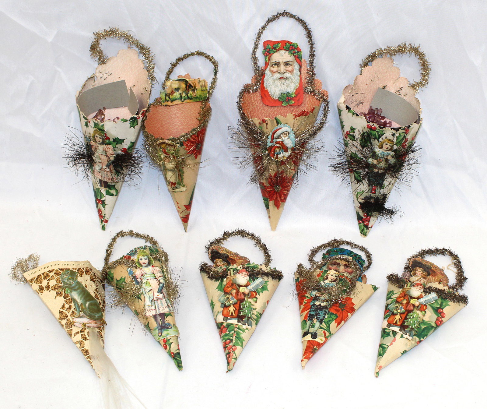 Large lot of Victorian paper & garland candy containers (1 of 6)