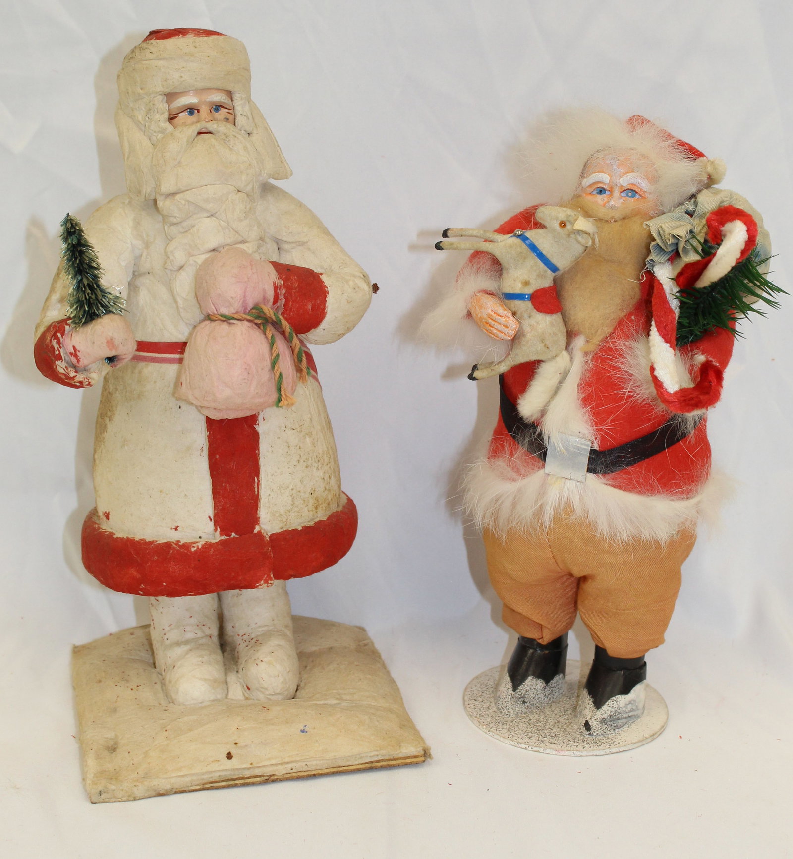Lot of 2 vintage Santa's incl a Russian cotton example & a Japanese example - 10" & 12" tall (1 of 9)
