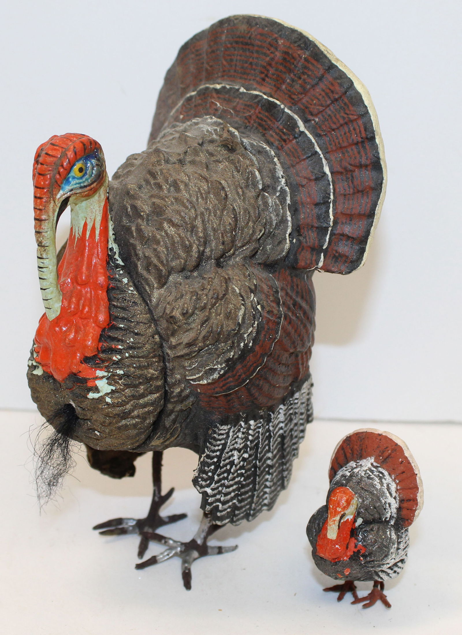 German turkey form candy container plus a miniature turkey - 7" tall (1 of 11)