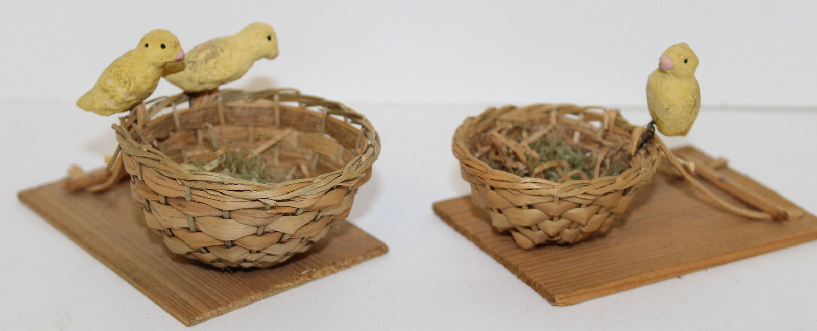 Vintage Easter lot 2 German chicks w nests candy containers (1 of 6)