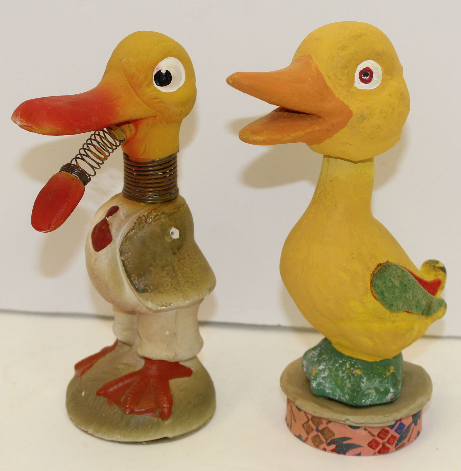 Lot of 2 vintage German duck bobble head candy containers - as found - 7" & 7 1/2" (1 of 7)