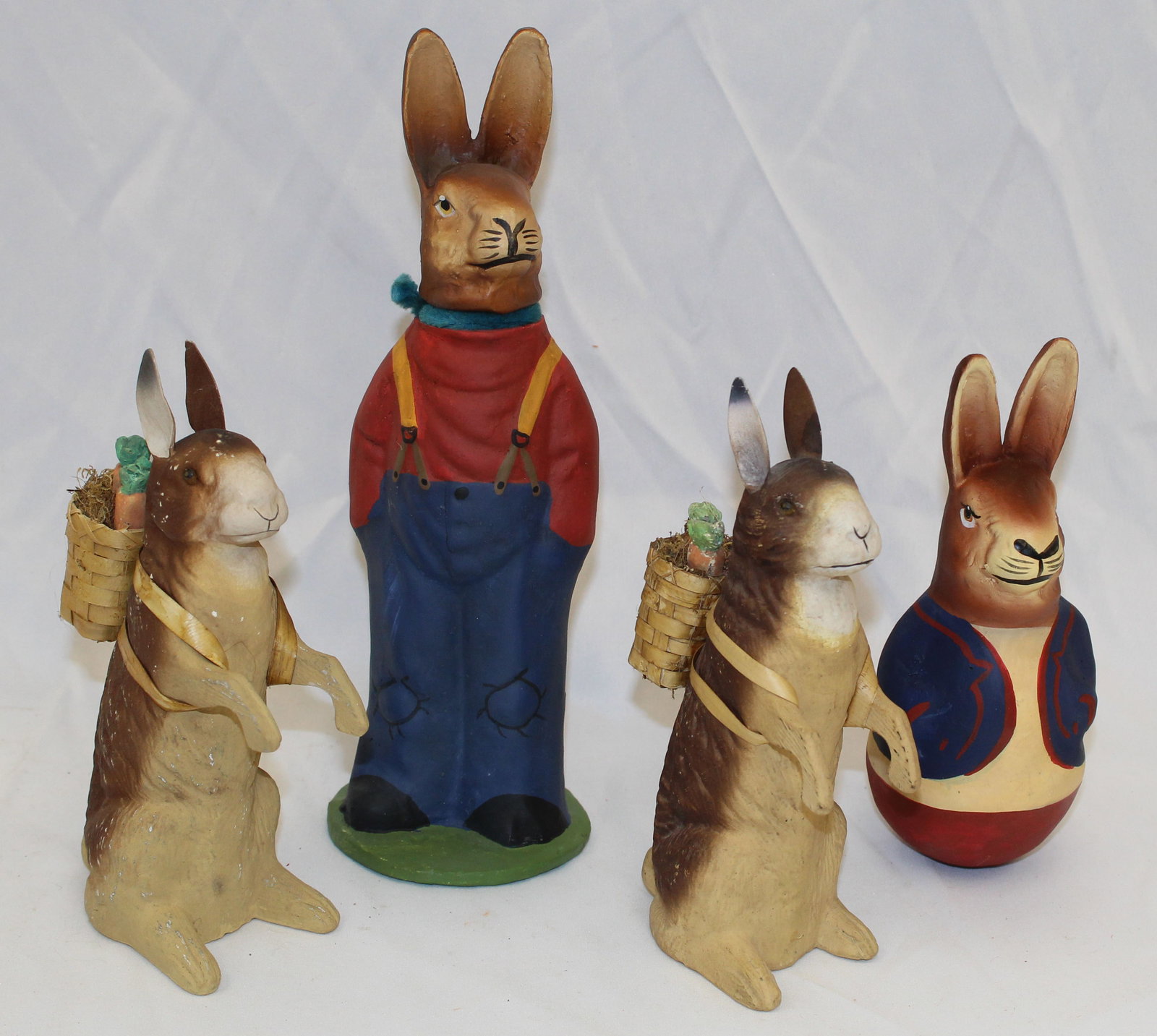 Lot of 4 contemporary Easter rabbit candy containers - 7" - 10" tall (1 of 5)
