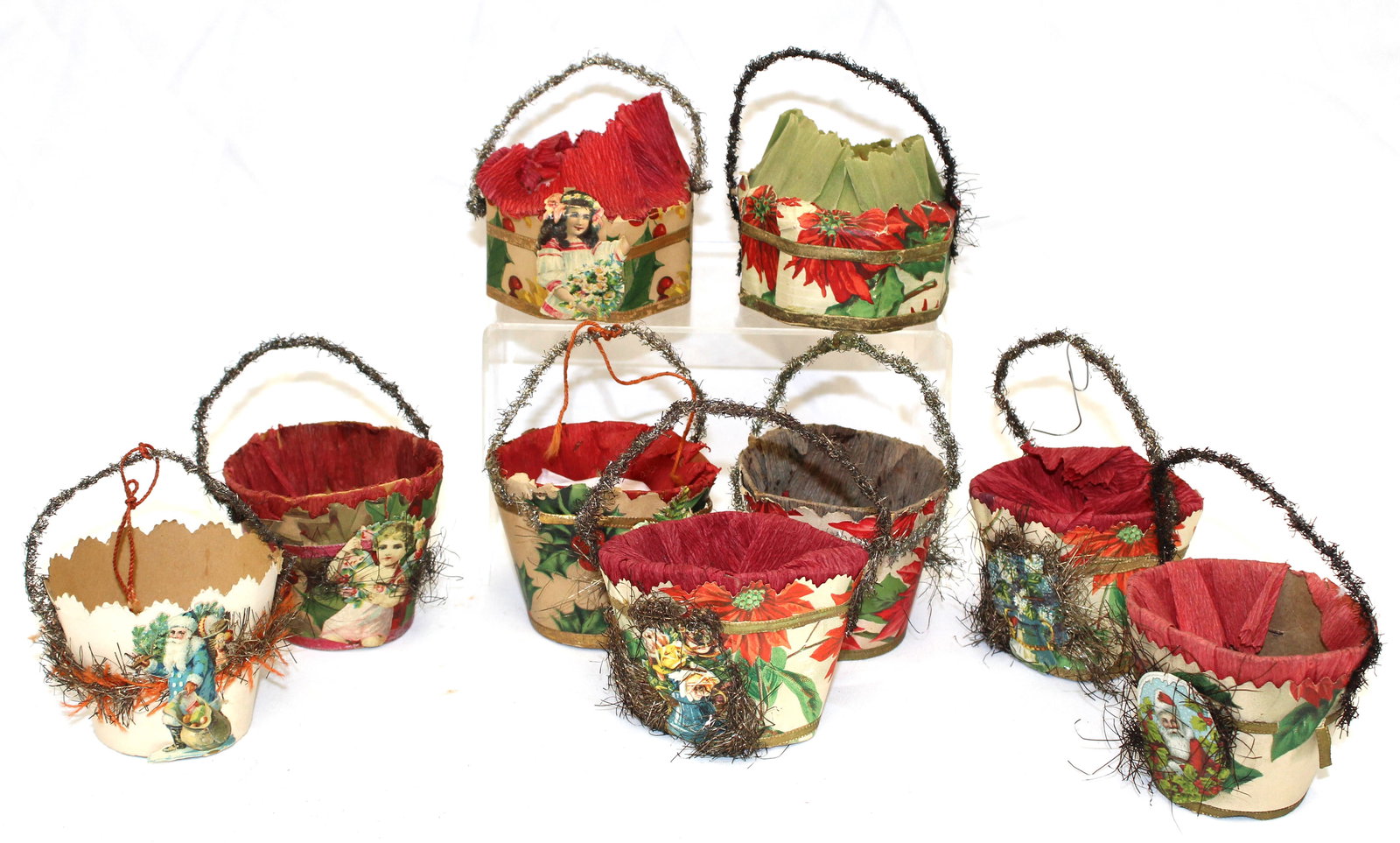 Lot of 6 Victorian paper basket candy containers (1 of 5)