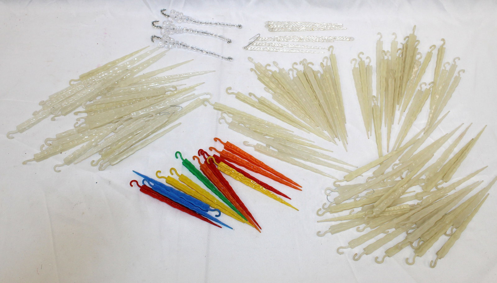 Large lot of icicles - plastic & metal: Large lot of icicles - plastic & metal