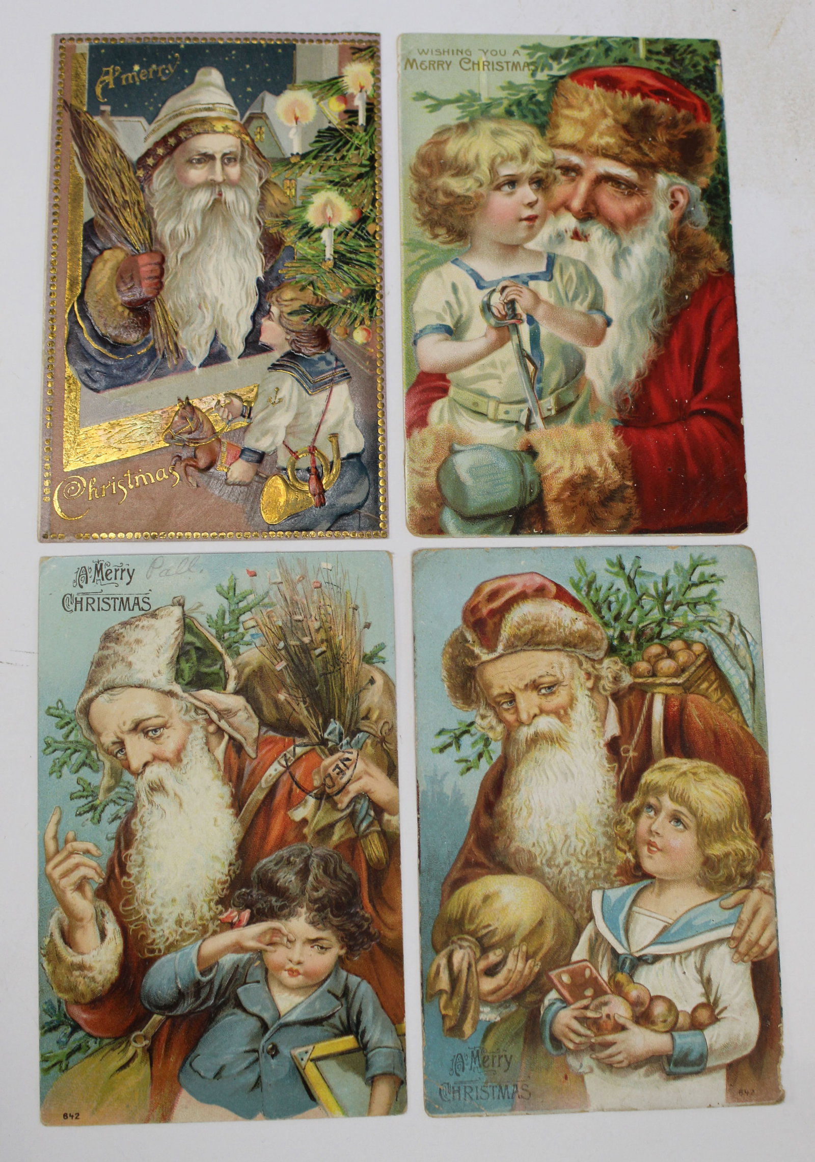 Lot of 4 antique Christmas motif postcards: Lot of 4 antique Christmas motif postcards