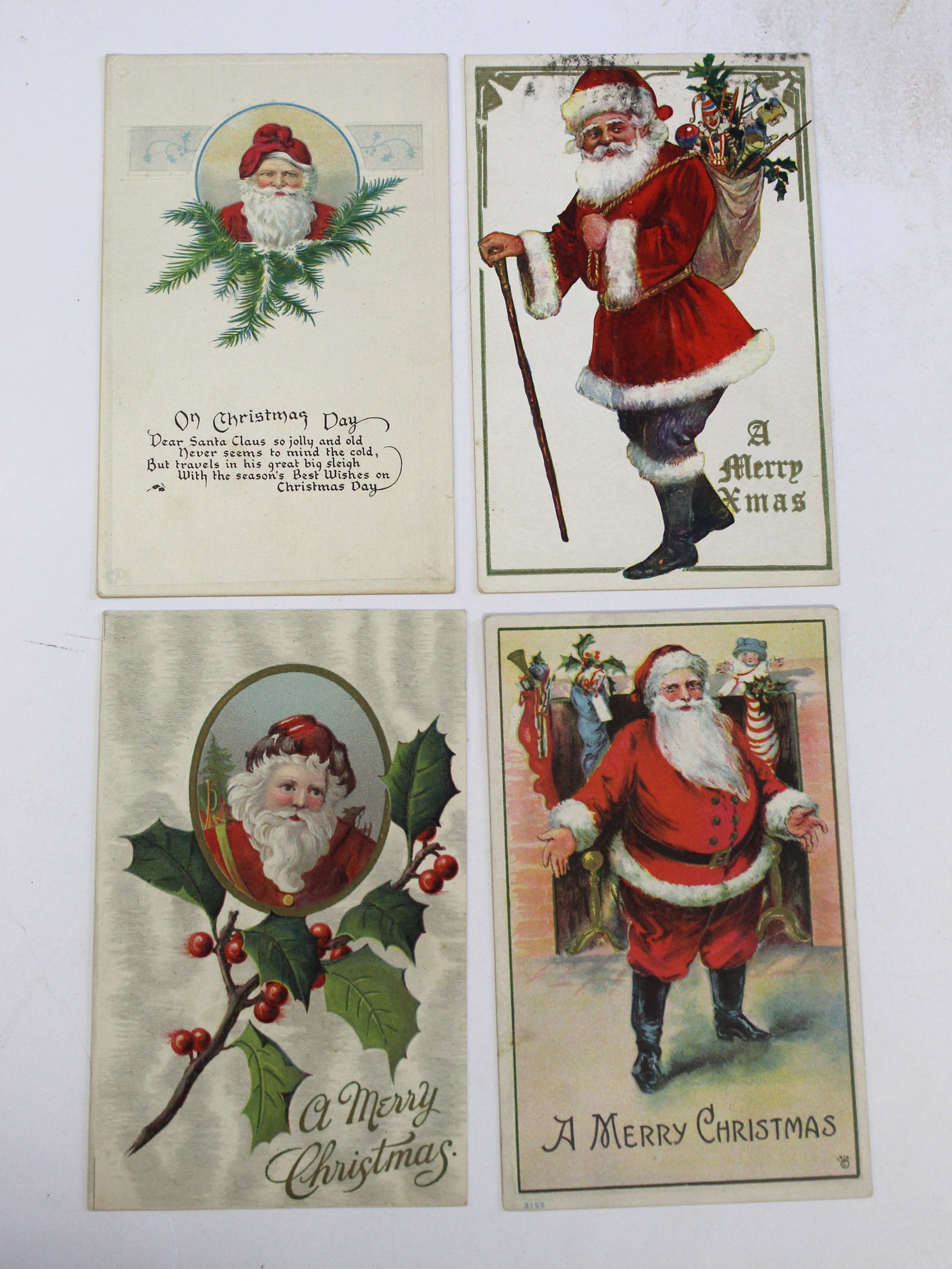 Lot of 4 antique Christmas motif postcards: Lot of 4 antique Christmas motif postcards