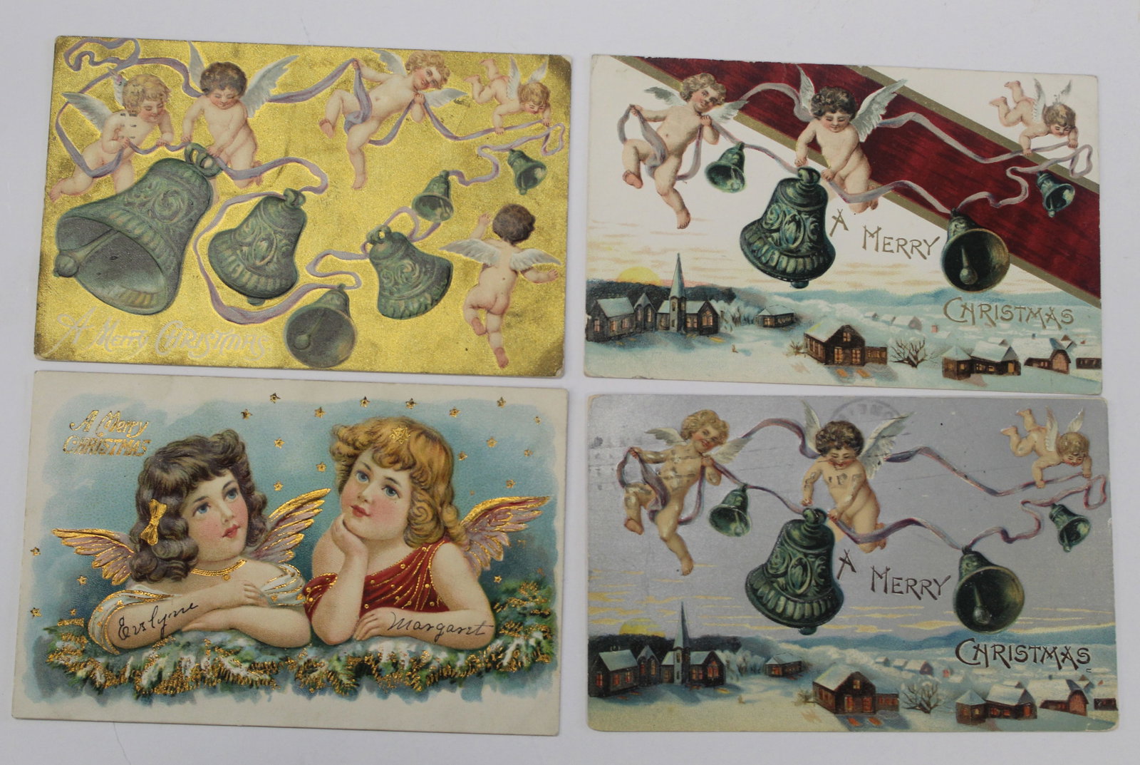 Lot of 4 antique Christmas motif postcards: Lot of 4 antique Christmas motif postcards