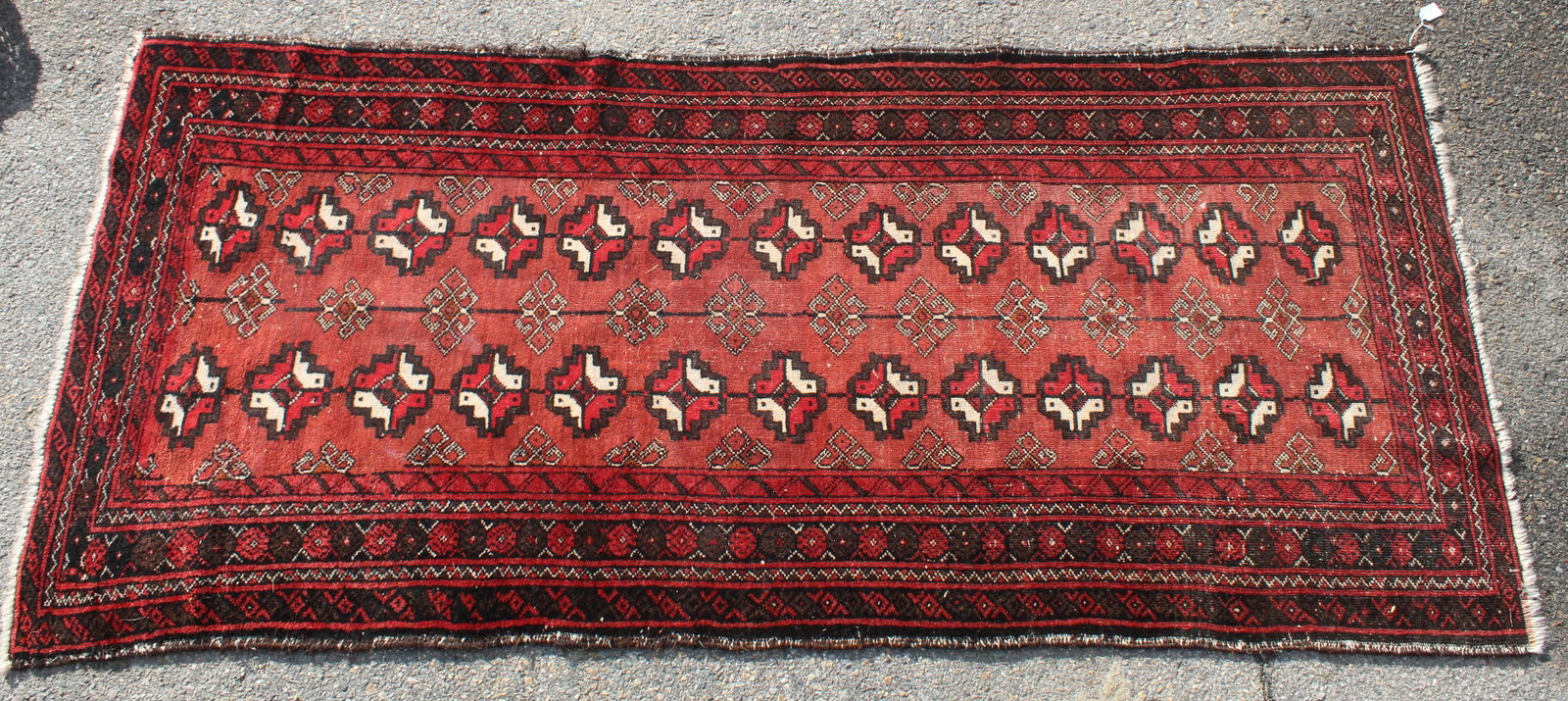 Semi-antique Tekke Oriental Corridor rug - 3'7"x7'8": Semi-antique Tekke Oriental Corridor rug - 3'7"x7'8"
