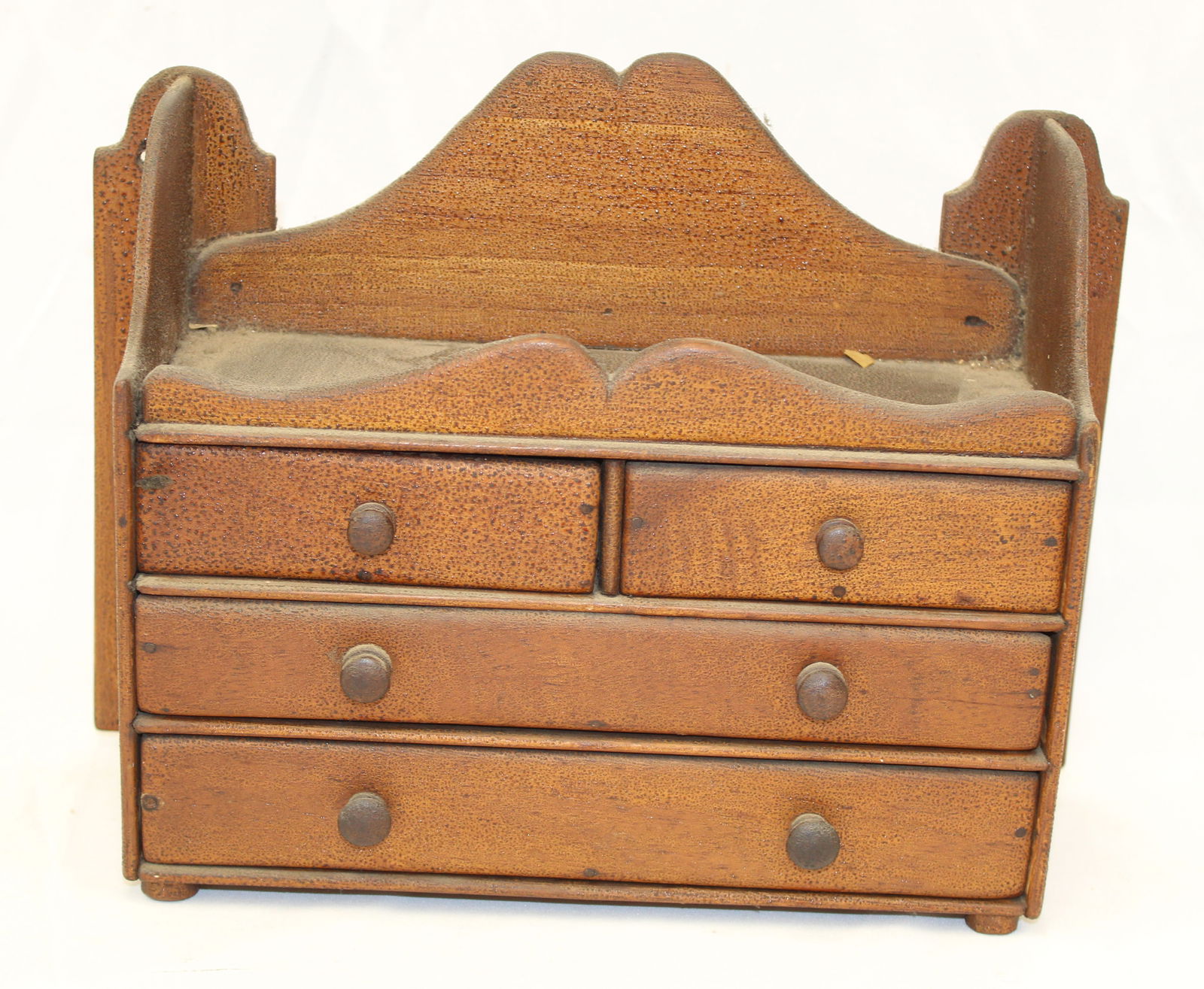 Antique wooden 2 over 2 drawer spice chest w wooden knobs - 8" tall x 11" wide x 4 1/2": Antique wooden 2 over 2 drawer spice chest w wooden knobs - 8" tall x 11" wide x 4 1/2"