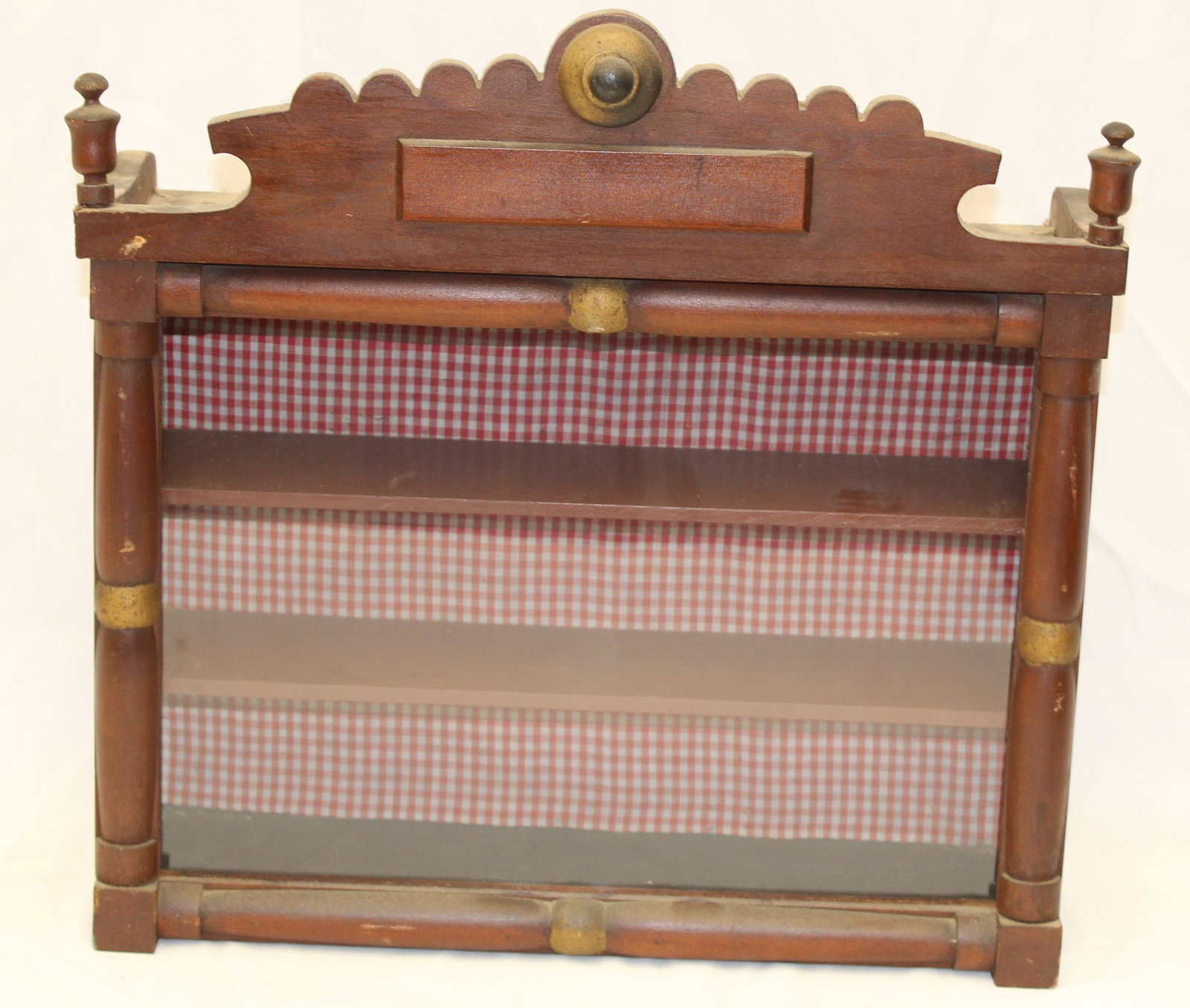 Antique wooden glass front counter top display case - 15" tall x 15" wide x 5" deep: Antique wooden glass front counter top display case - 15" tall x 15" wide x 5" deep