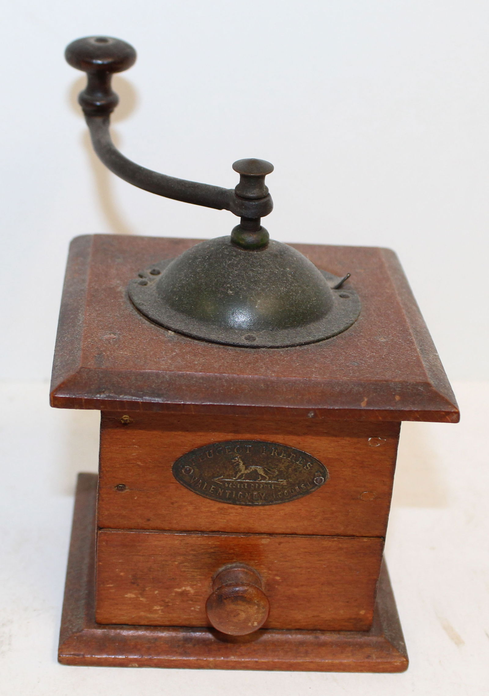 Peugeot Freres miniature wooden coffee mill - 5" x 3 1/2"x3 1/2": Peugeot Freres miniature wooden coffee mill - 5" x 3 1/2"x3 1/2"