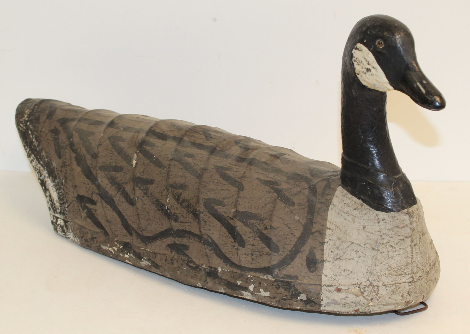 Large canvas & wood painted goose decoy - 11 1/2" tall x 24" long: Large canvas & wood painted goose decoy - 11 1/2" tall x 24" long