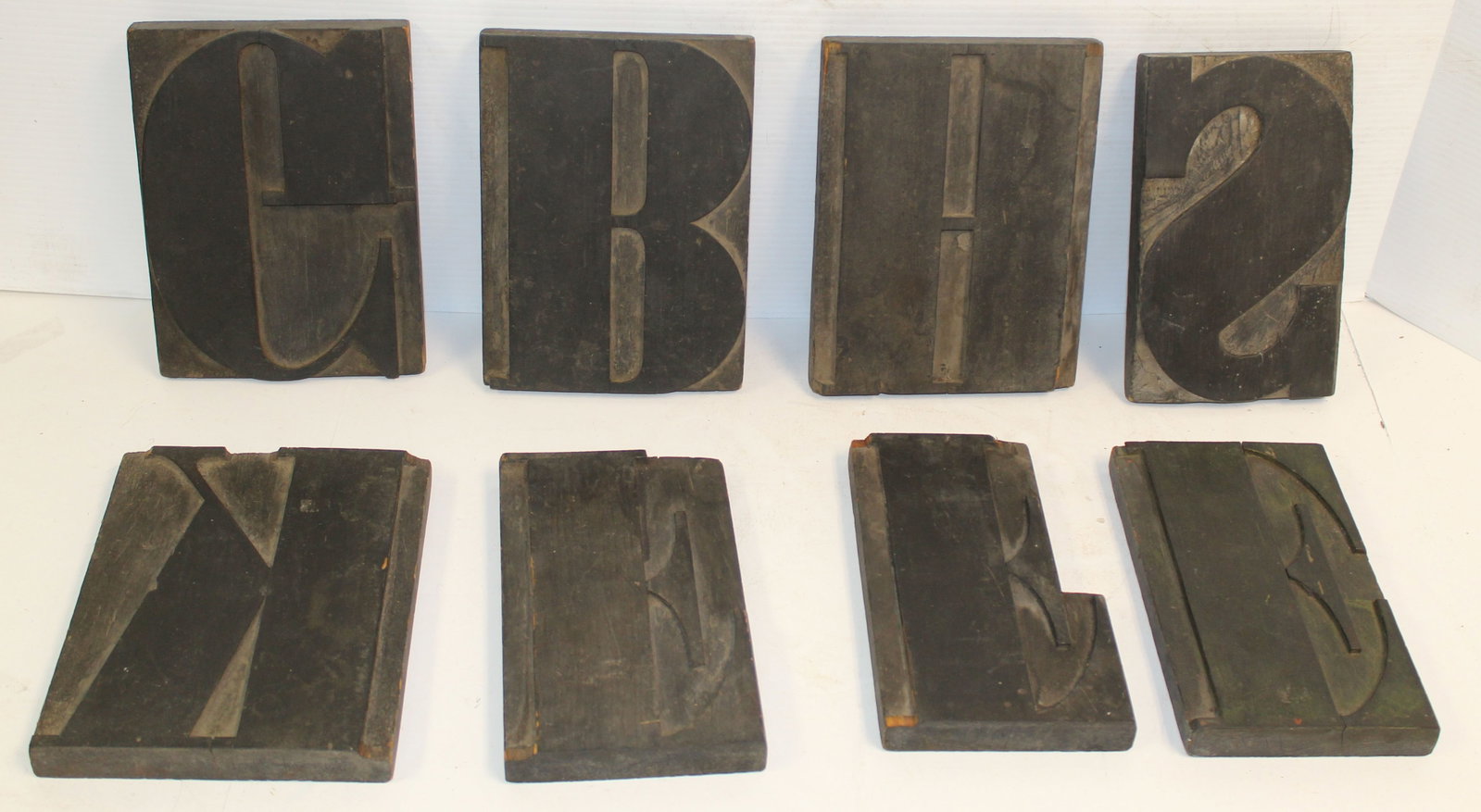 Set of antique block printing letters - 8" tall: Set of antique block printing letters - 8" tall