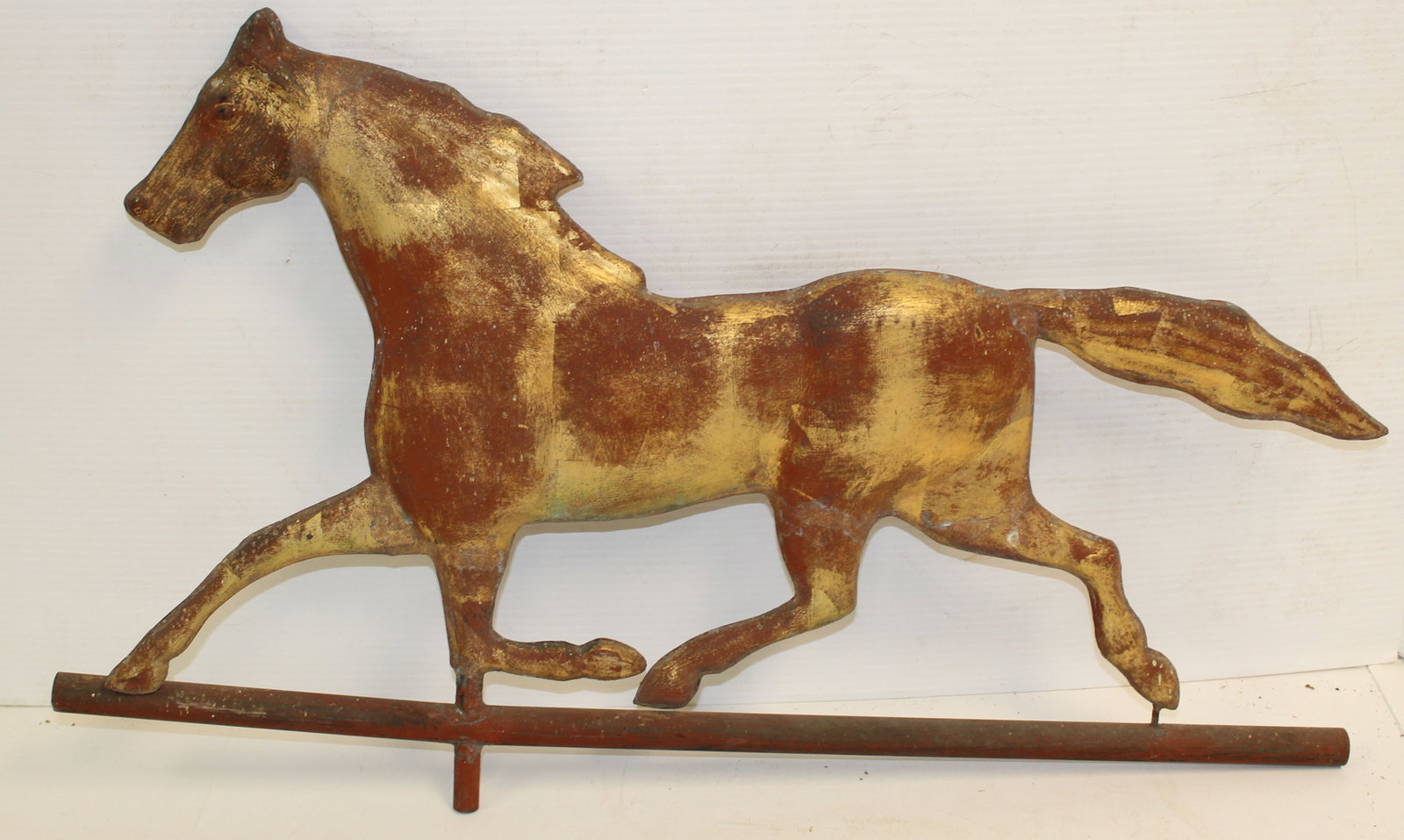 Vintage copper running horse weathervane - 15 1/2" tall x 25" long: Vintage copper running horse weathervane - 15 1/2" tall x 25" long