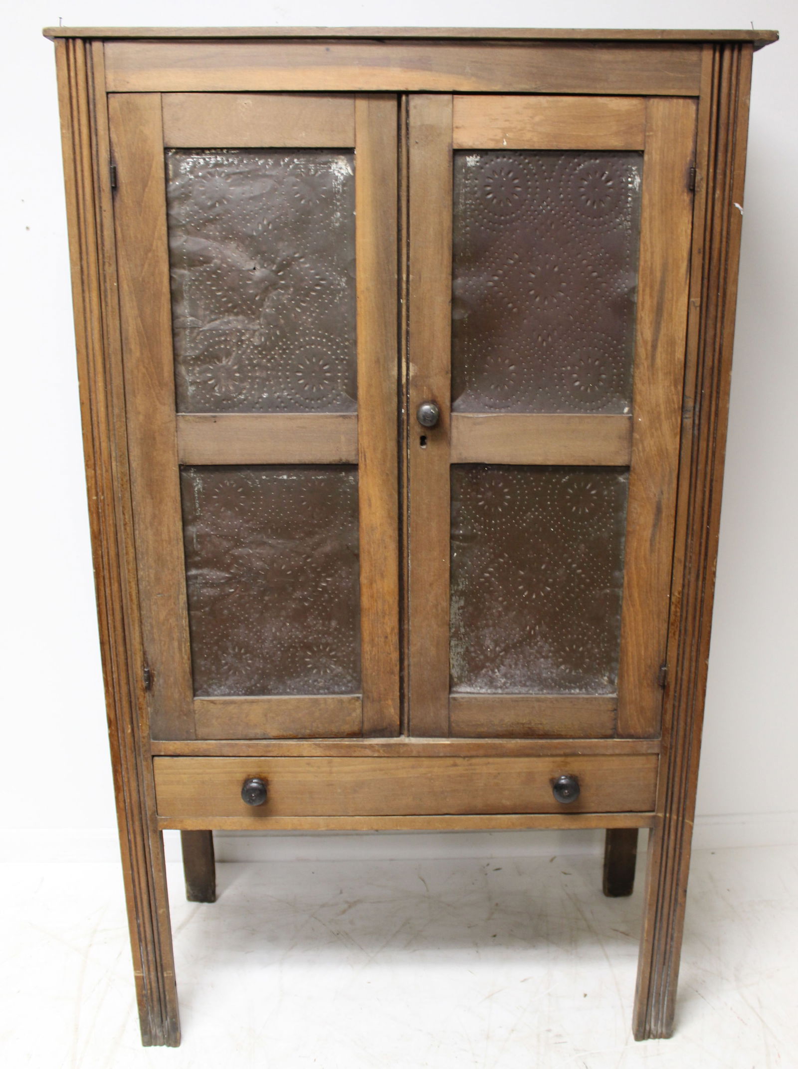 Antique pie safe w punched tin doors - 58" tall x 35" wide x 16" deep: Antique pie safe w punched tin doors - 58" tall x 35" wide x 16" deep