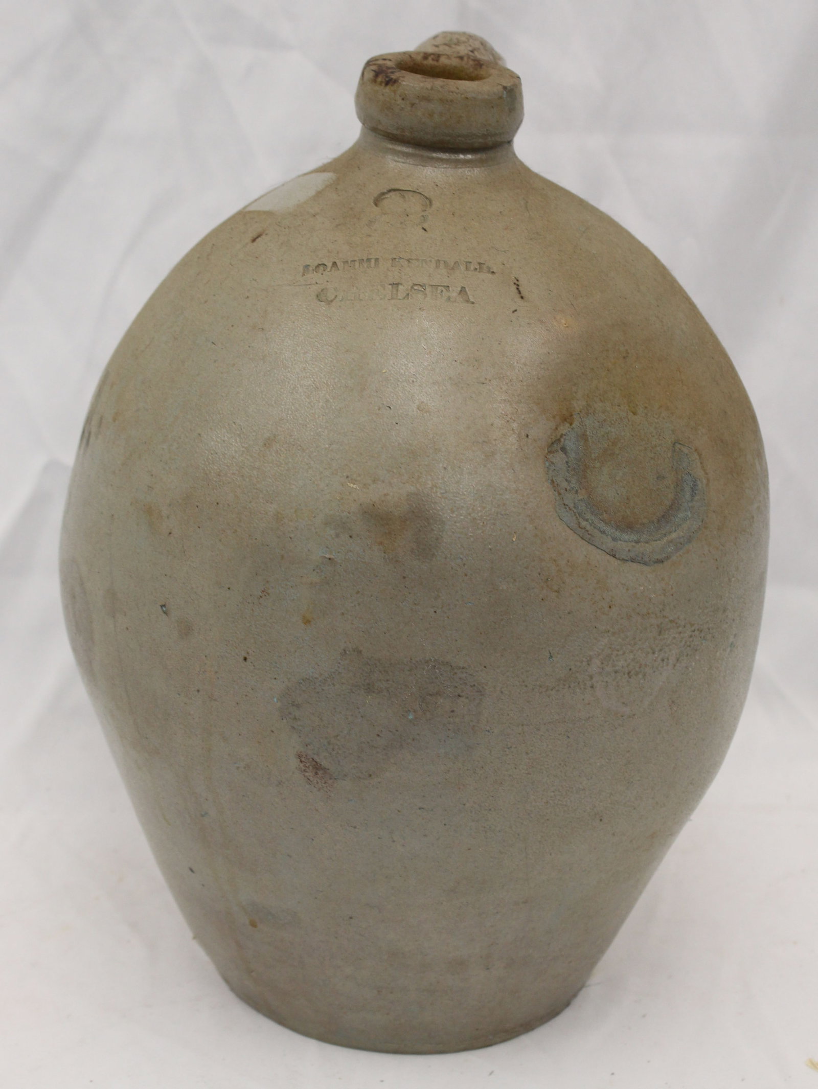 Loammi Kendall Chelsea stoneware 2 gal ovoid jug - 14" tall: Loammi Kendall Chelsea stoneware 2 gal ovoid jug - 14" tall