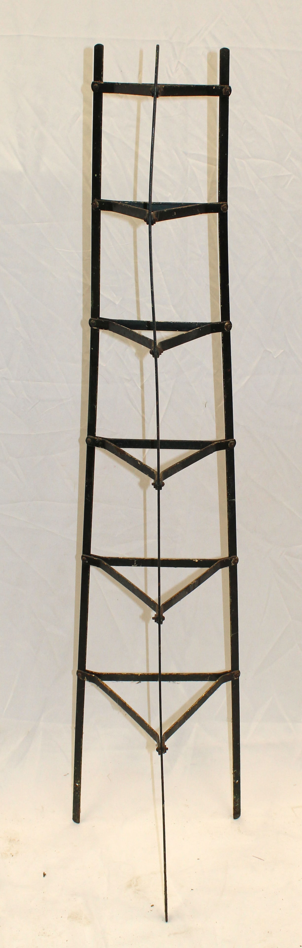 Antique iron pot stand - 66" tall: Antique iron pot stand - 66" tall