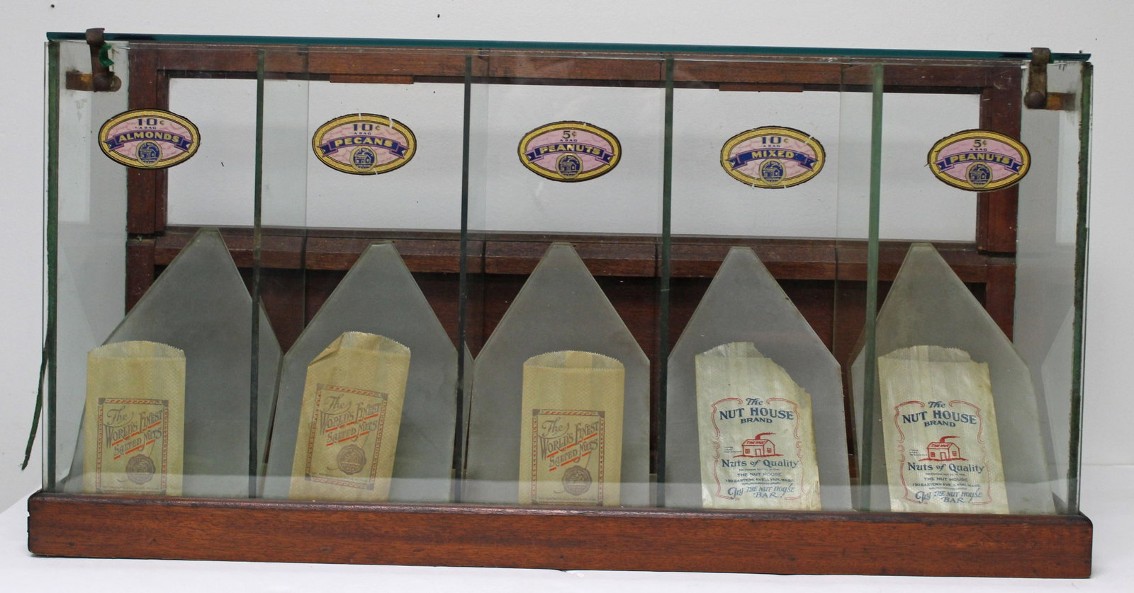 Vintage country store glass display case for dispensing nuts - 15" tall x 30" wide x 9 1/2" deep: Vintage country store glass display case for dispensing nuts - 15" tall x 30" wide x 9 1/2" deep