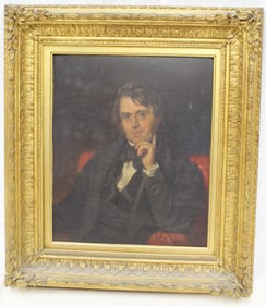 Antique o/bd portrait of a man - overall framed size 17"x15"